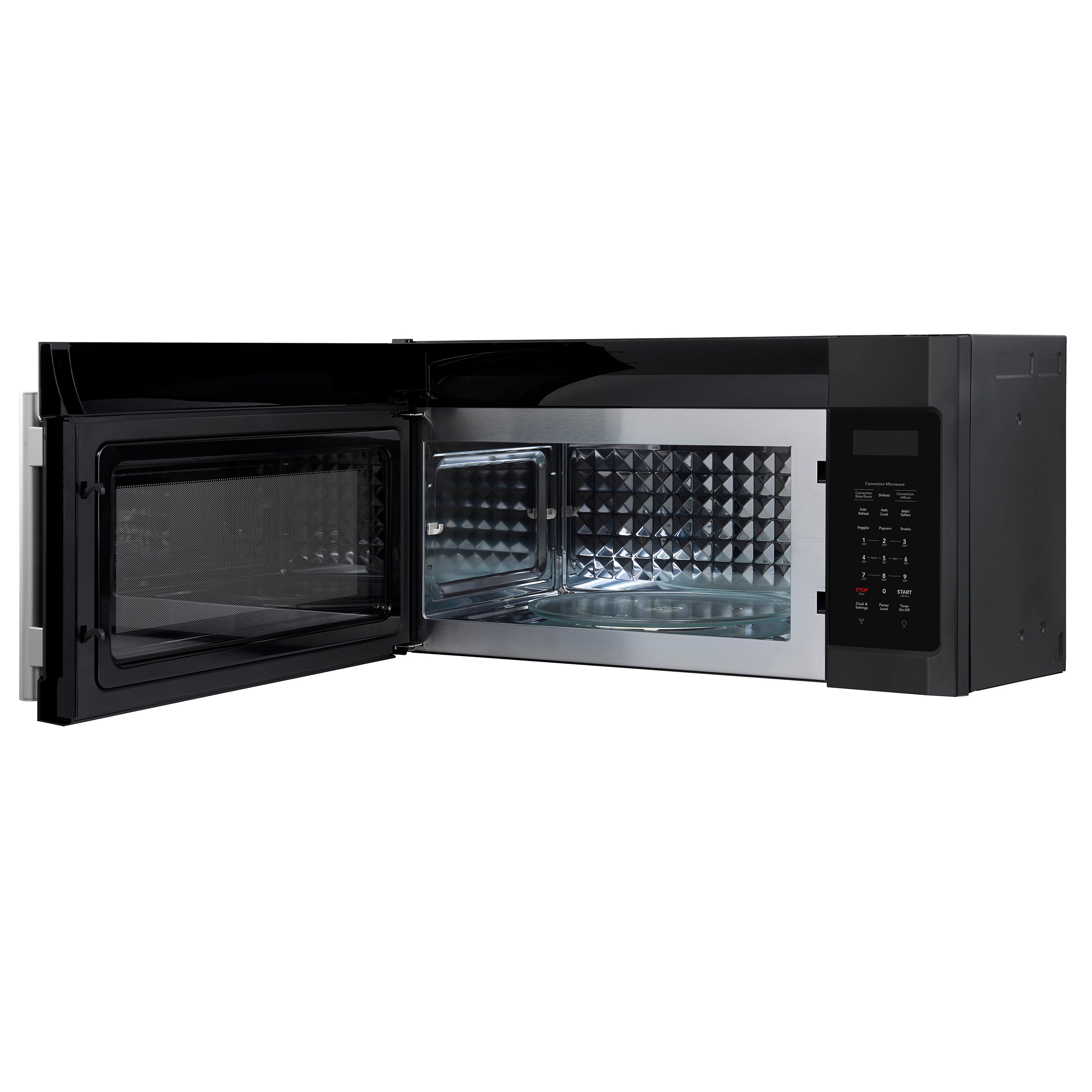 Forno Espresso Fornace 30 in. 1.5 cu.ft 300 CFM Black Over The Range Microwave with Antique Brass Accents | FOTR3038-30BLK