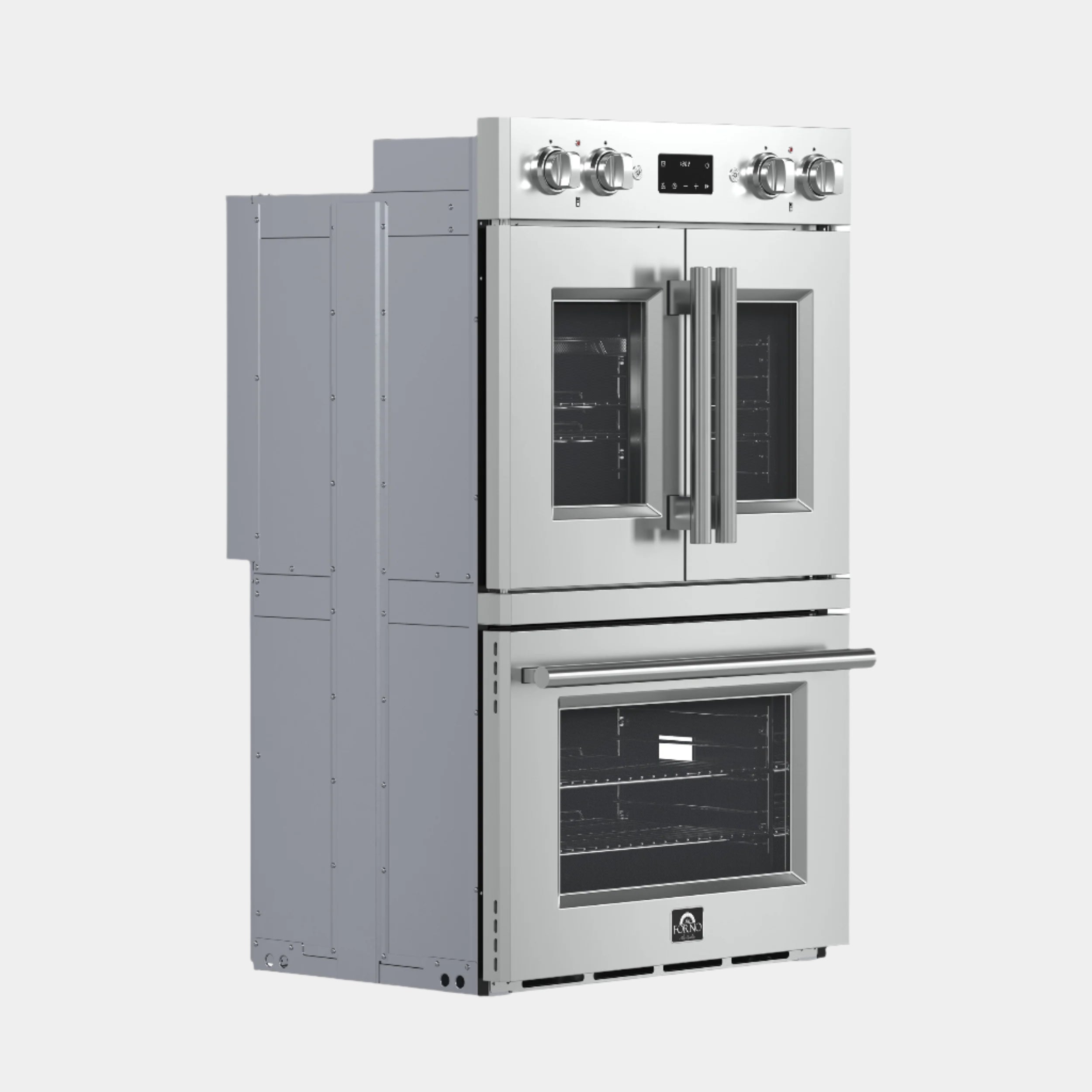 Forno Asti 30-Inch Double Electric Wall Oven with Upper French Doors in Stainless Steel, 7.36 cu. ft. Dual True Convection, 7,200W, Air Fry, Sous Vide, Self-Clean