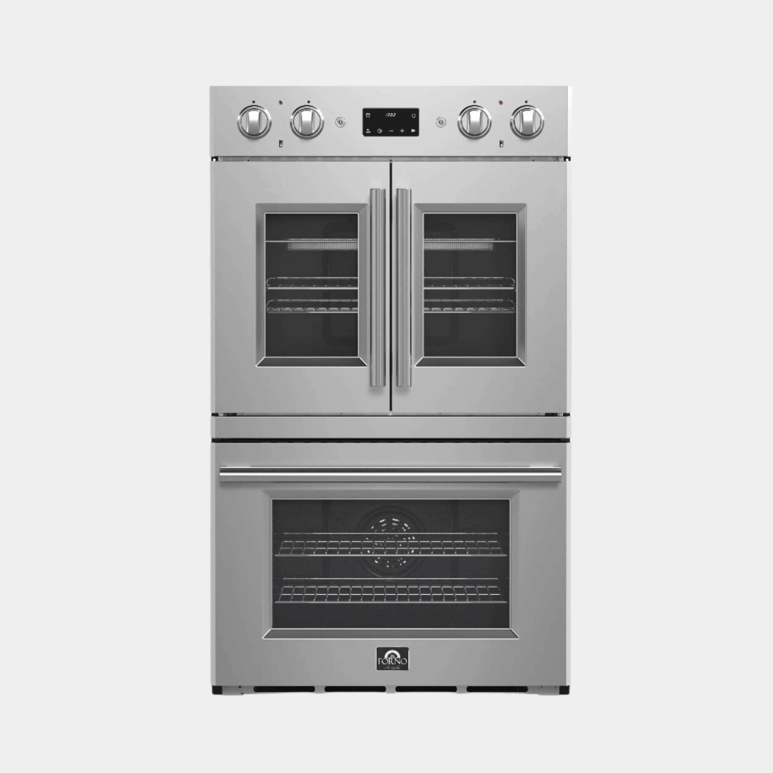Forno Asti 30-Inch Double Electric Wall Oven with Upper French Doors in Stainless Steel, 7.36 cu. ft. Dual True Convection, 7,200W, Air Fry, Sous Vide, Self-Clean