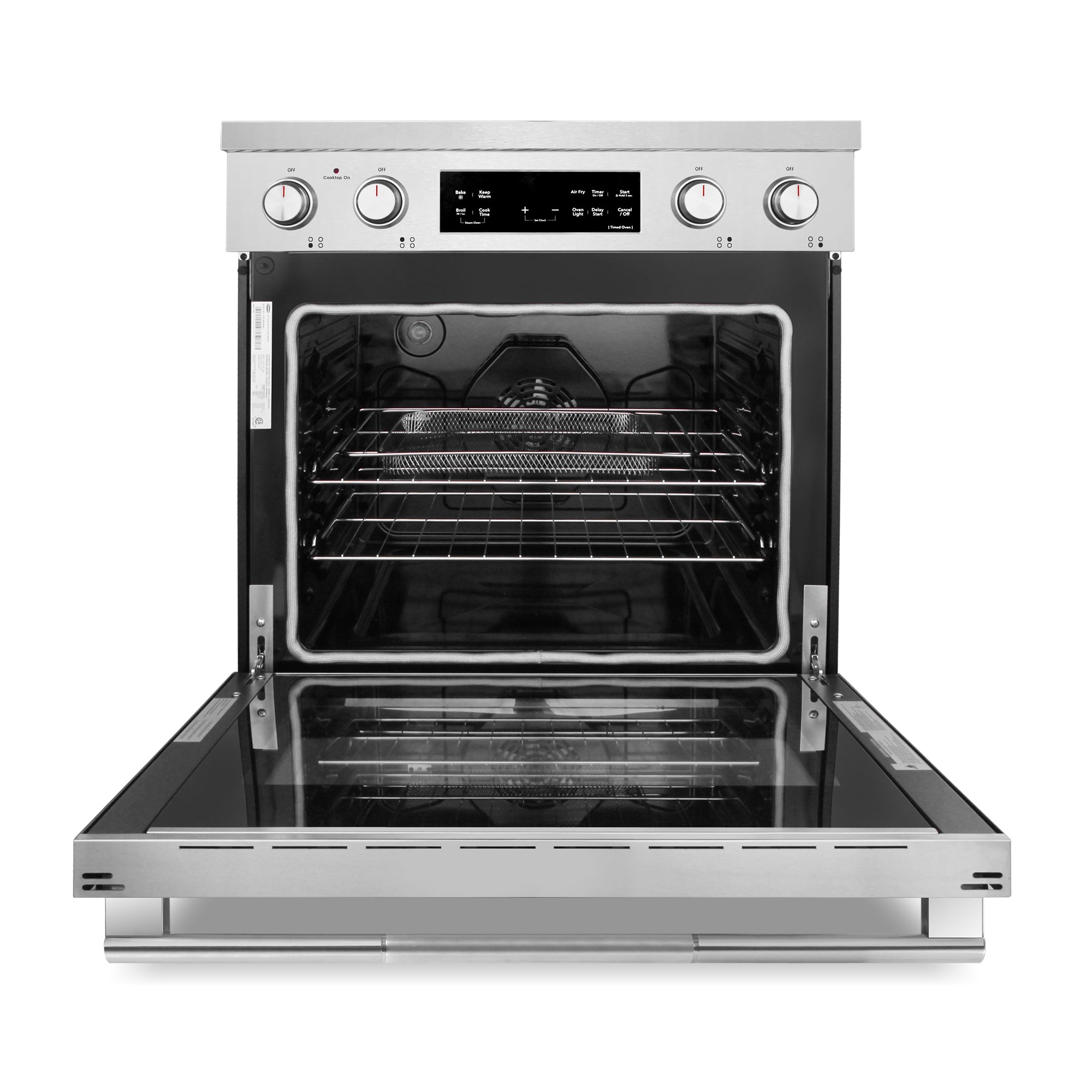 Cosmo Stellar 30 in. 4.8 cu. ft. 4-Burner Stainless Steel Electric Range with Storage Drawer | COS-RES304SS