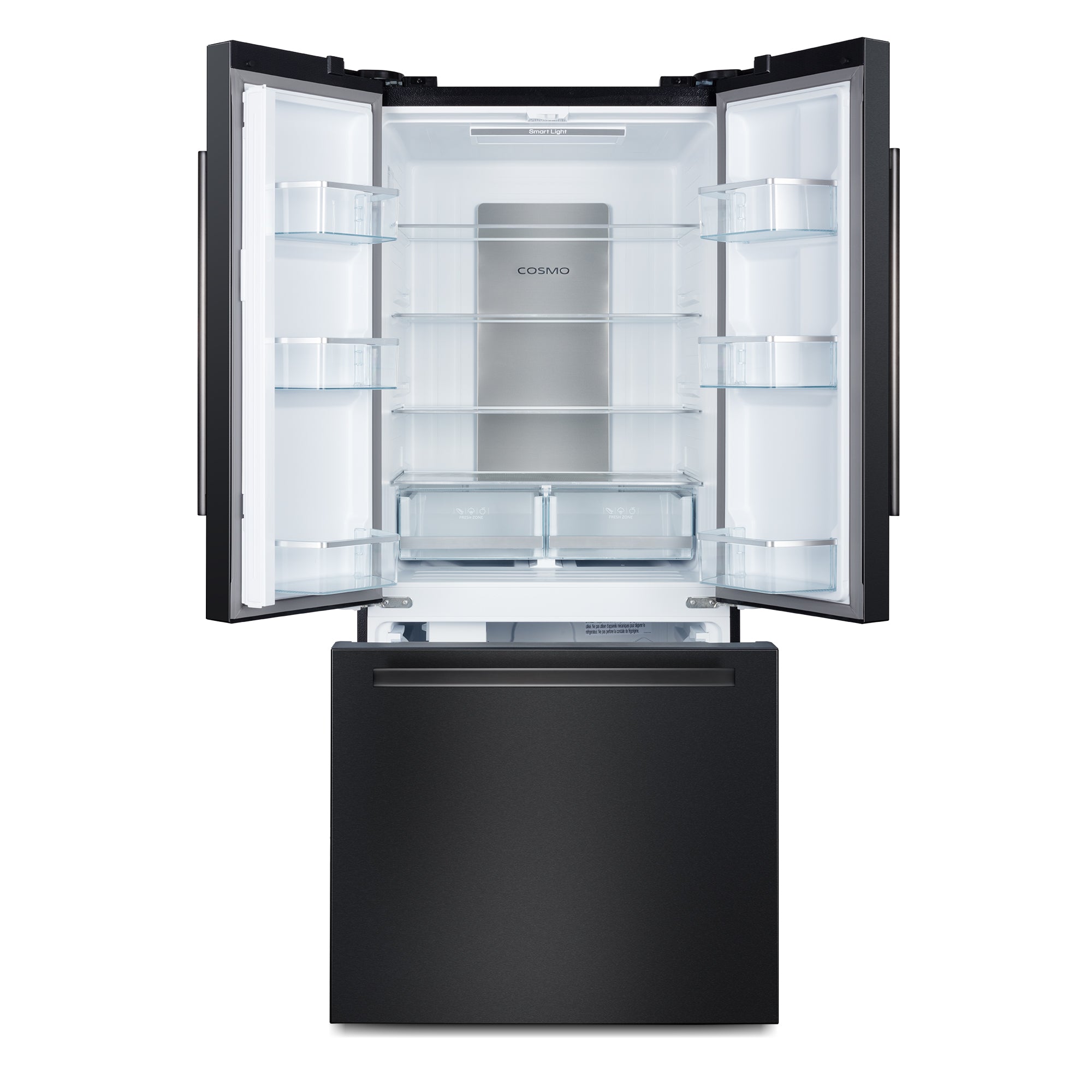 Cosmo Vista 30 in. 17.5 cu. ft. Black French Door Refrigerator with Ice Maker | COS-RFFV183GHBK