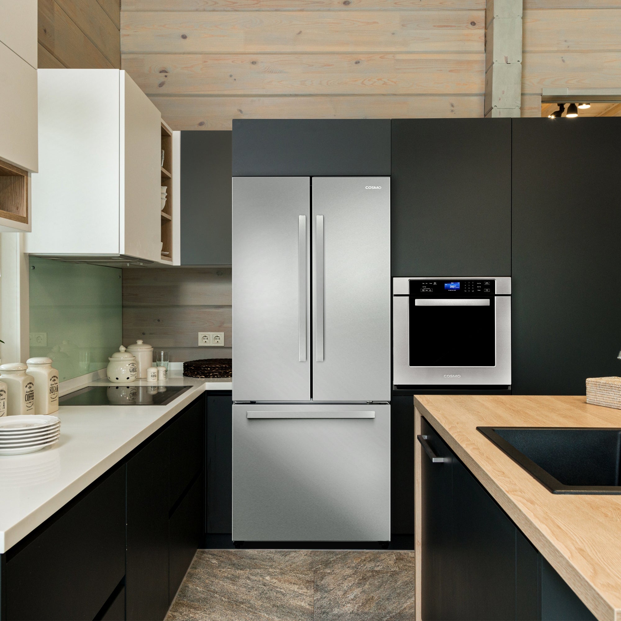 Cosmo Vista 30 in. 17.5 cu. ft. Stainless Steel French Door Refrigerator with Ice Maker | COS-RFFV183GHS