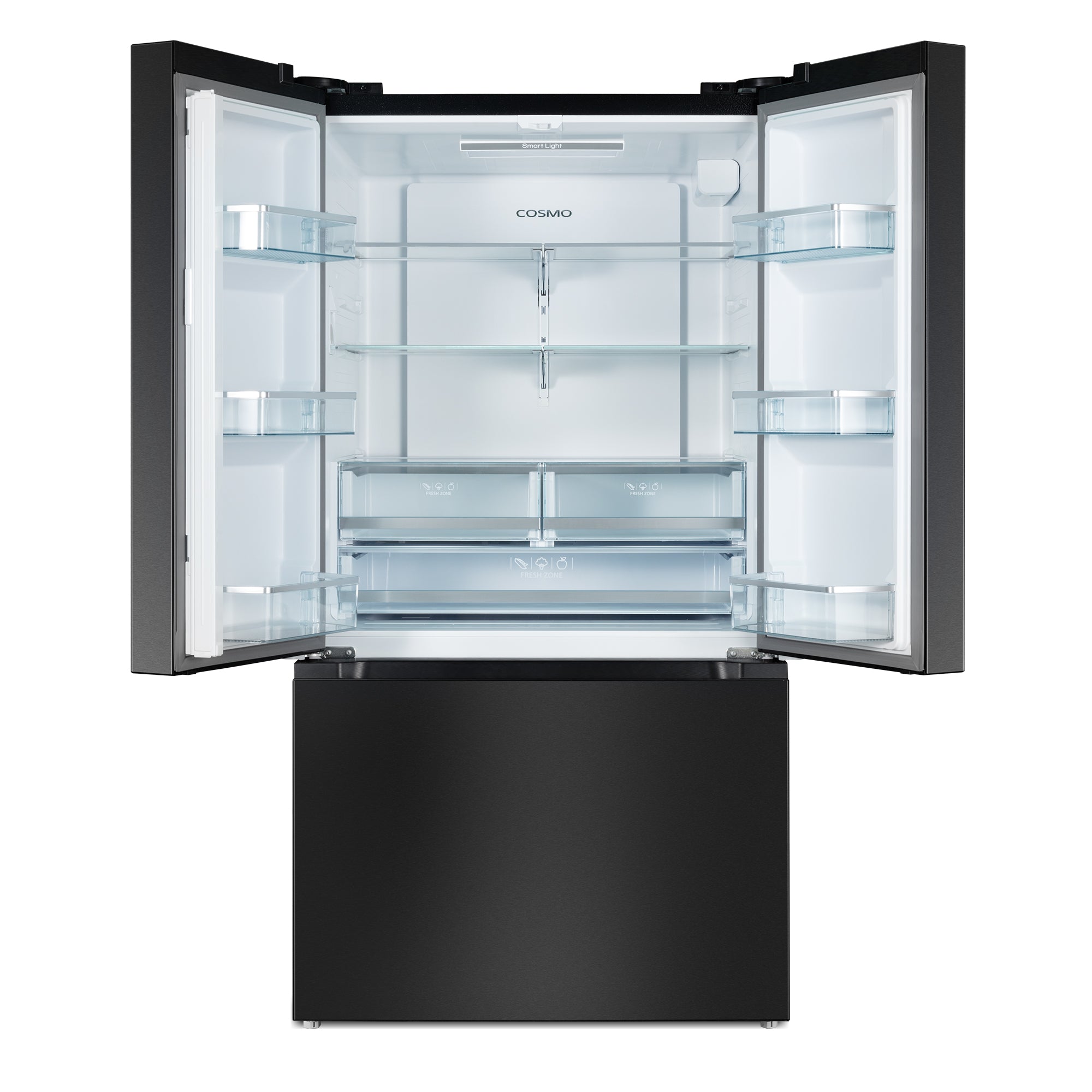 Cosmo Vista 36 in. 27.4 cu. ft. Black French Door Refrigerator with Recessed Handles and Ice Maker | COS-RFFV283RBK