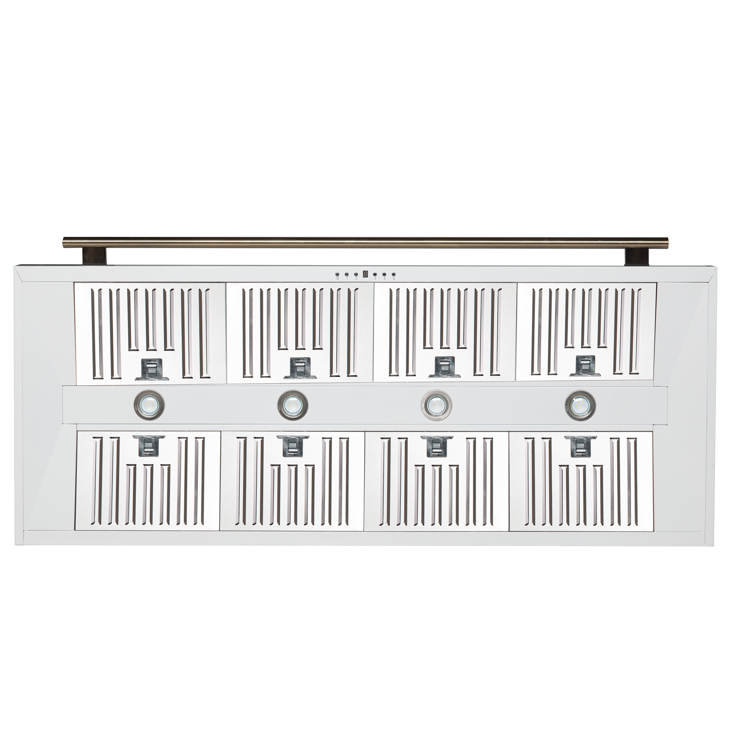 Forno Aria 60 in. 1200 CFM White Convertible Wall Mount Range Hood with Antique Brass Accents | FRHWM5095-60WHT