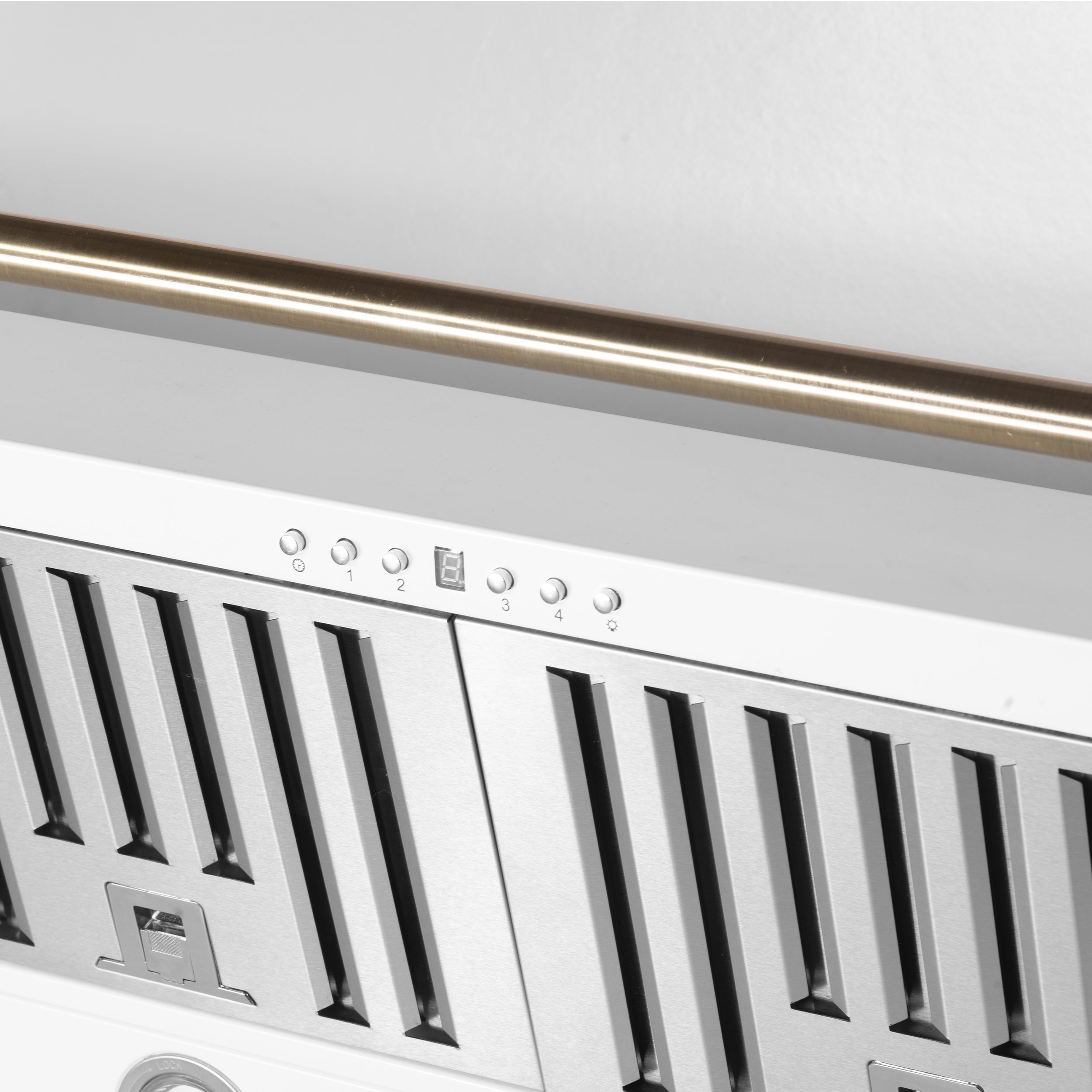 Forno Aria 60 in. 1200 CFM White Convertible Wall Mount Range Hood with Antique Brass Accents | FRHWM5095-60WHT