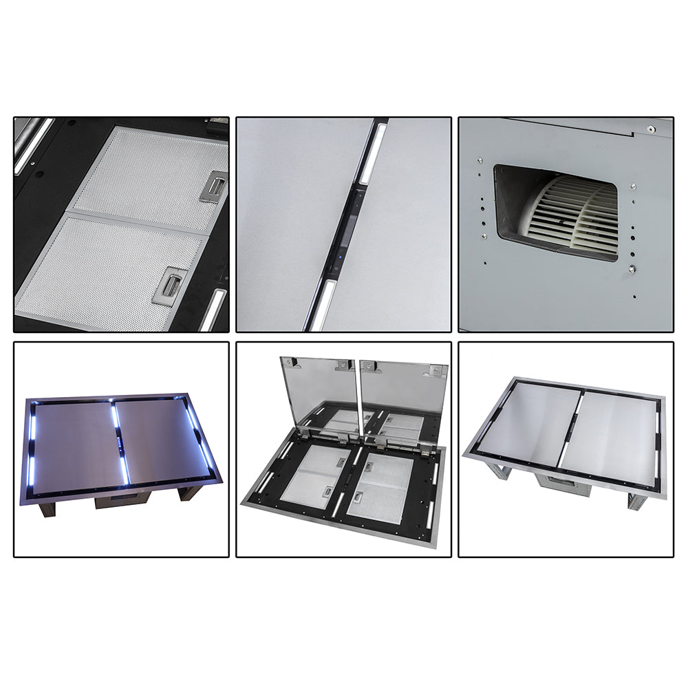 Forno Arezzo 44 in. 1200 CFM Stainless Steel Ceiling Mount Range Hood with Remote Control | FRHRE5312-44