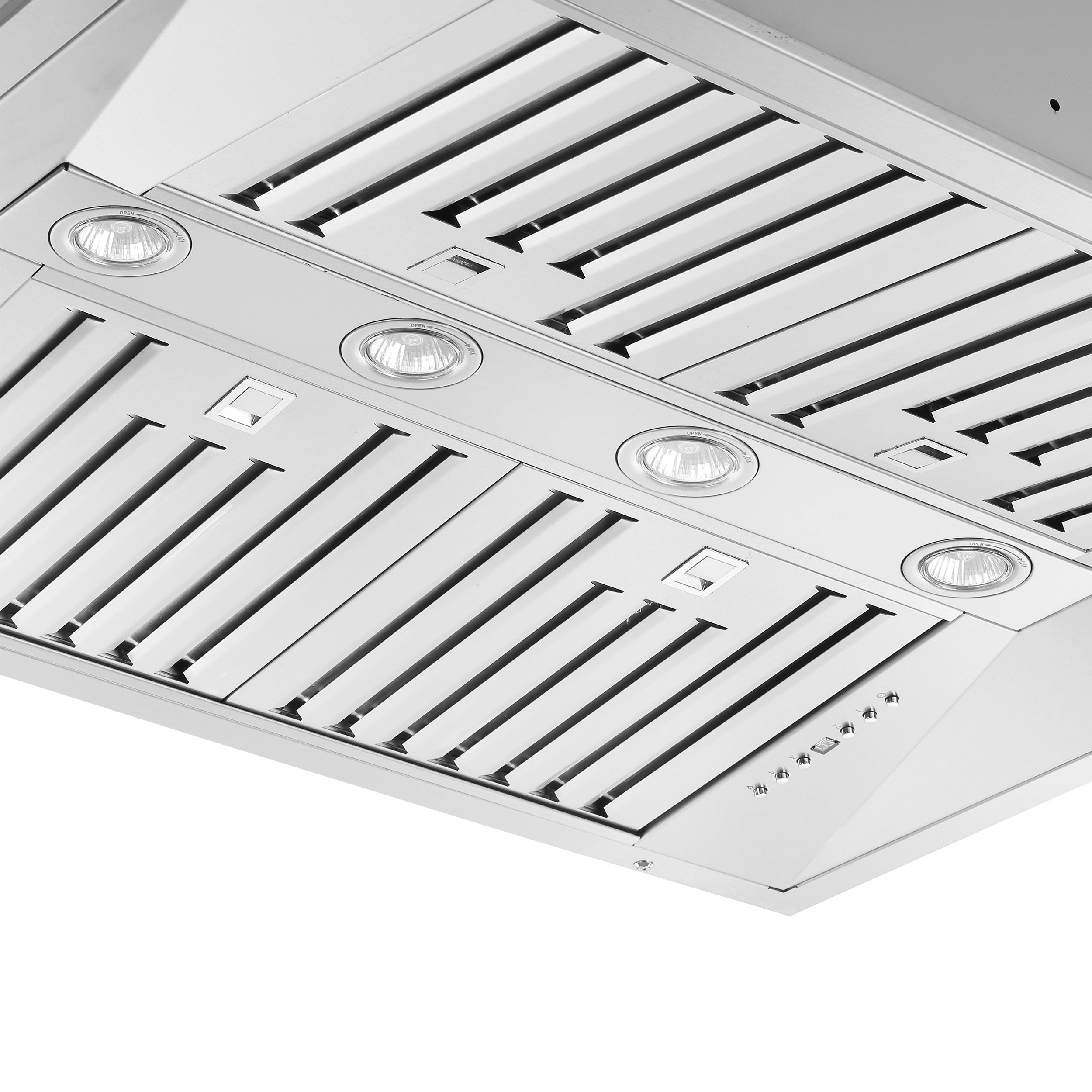 Forno Altilia 36-Inch Insert Range Hood, Stainless Steel, LED Lighting, Baffle Filters