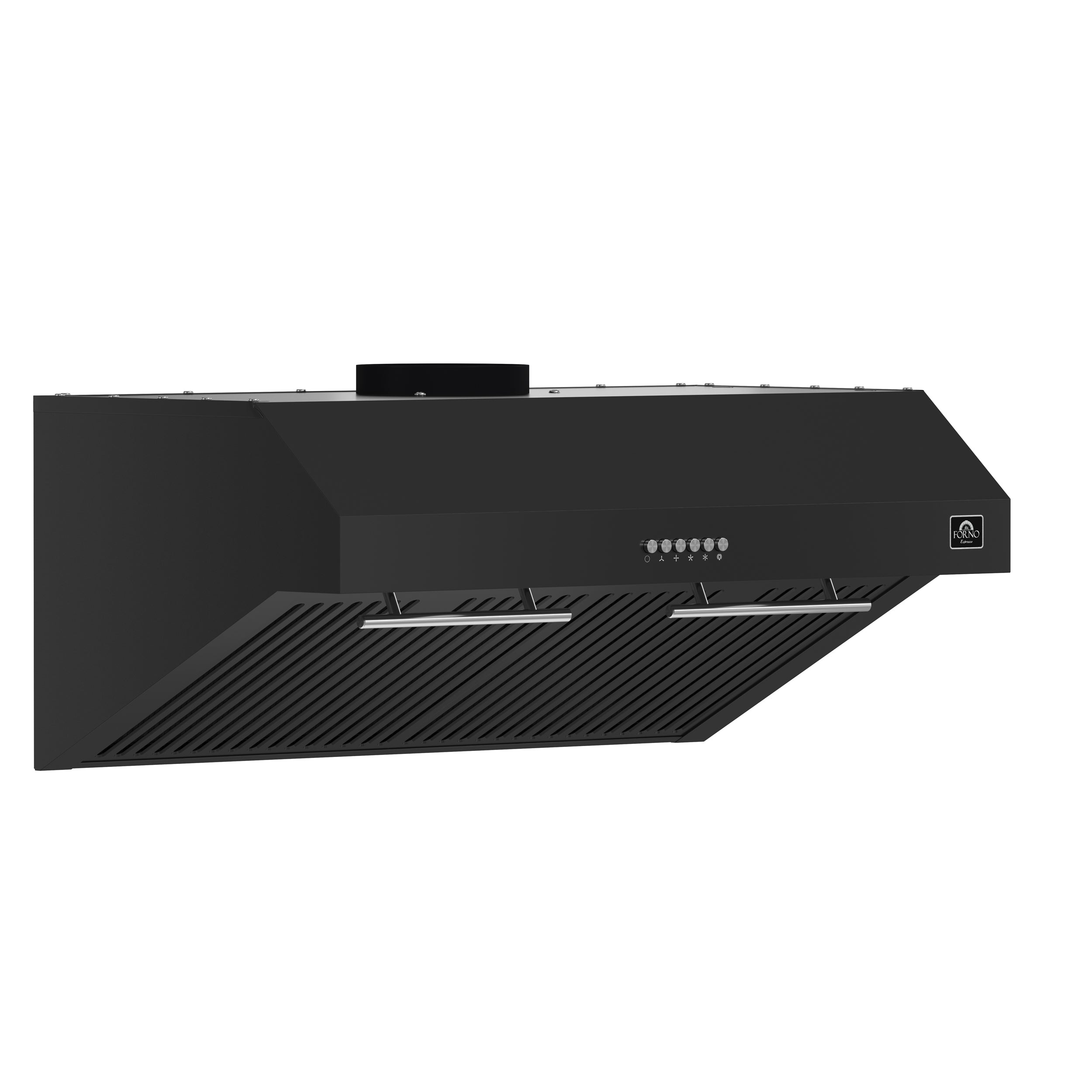 Forno Espresso Bari 30 in. 400 CFM Black Under-Counter Range Hood with Antique Brass Accents | FRHUC5255-30BLK