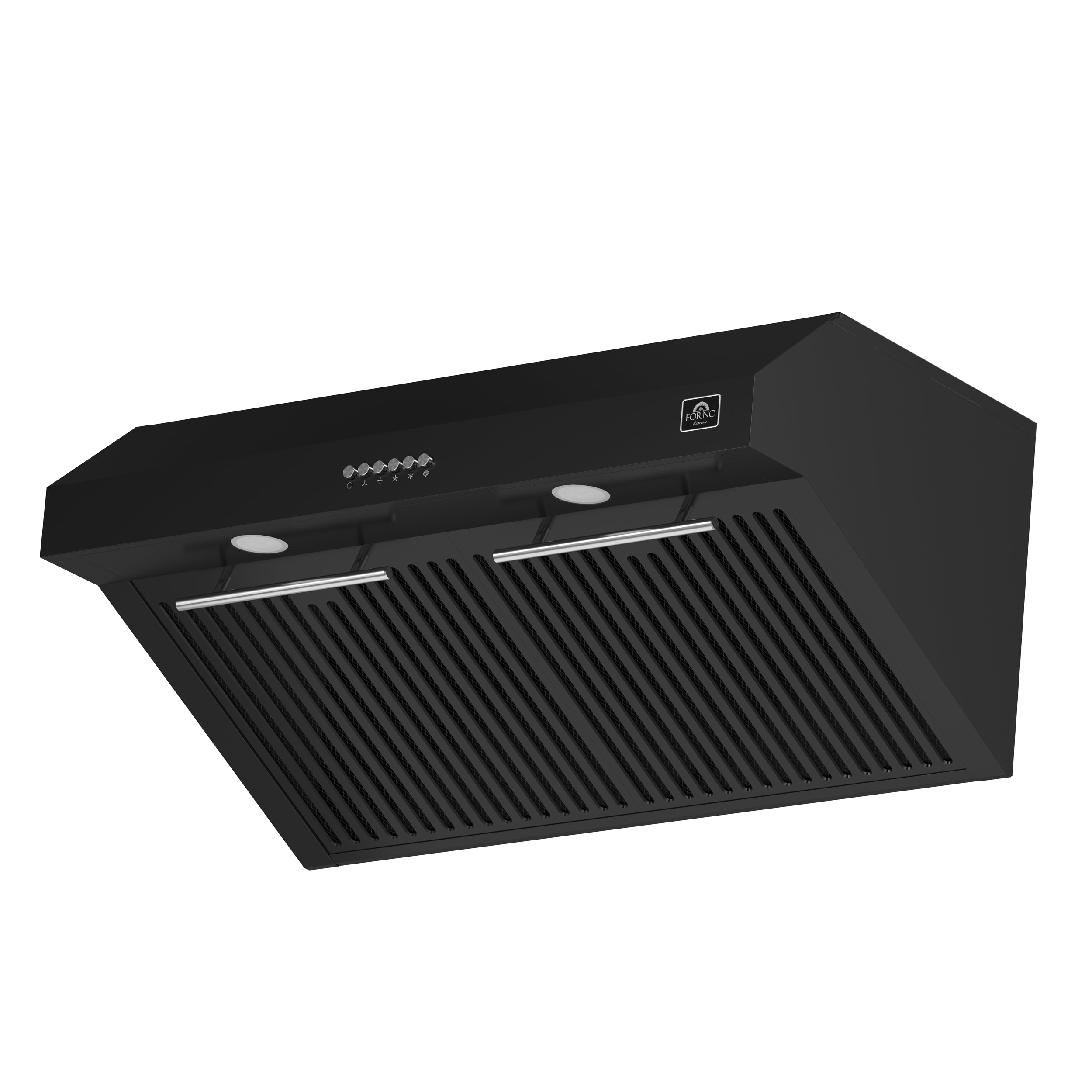 Forno Espresso Bari 30 in. 400 CFM Black Under-Counter Range Hood with Antique Brass Accents | FRHUC5255-30BLK