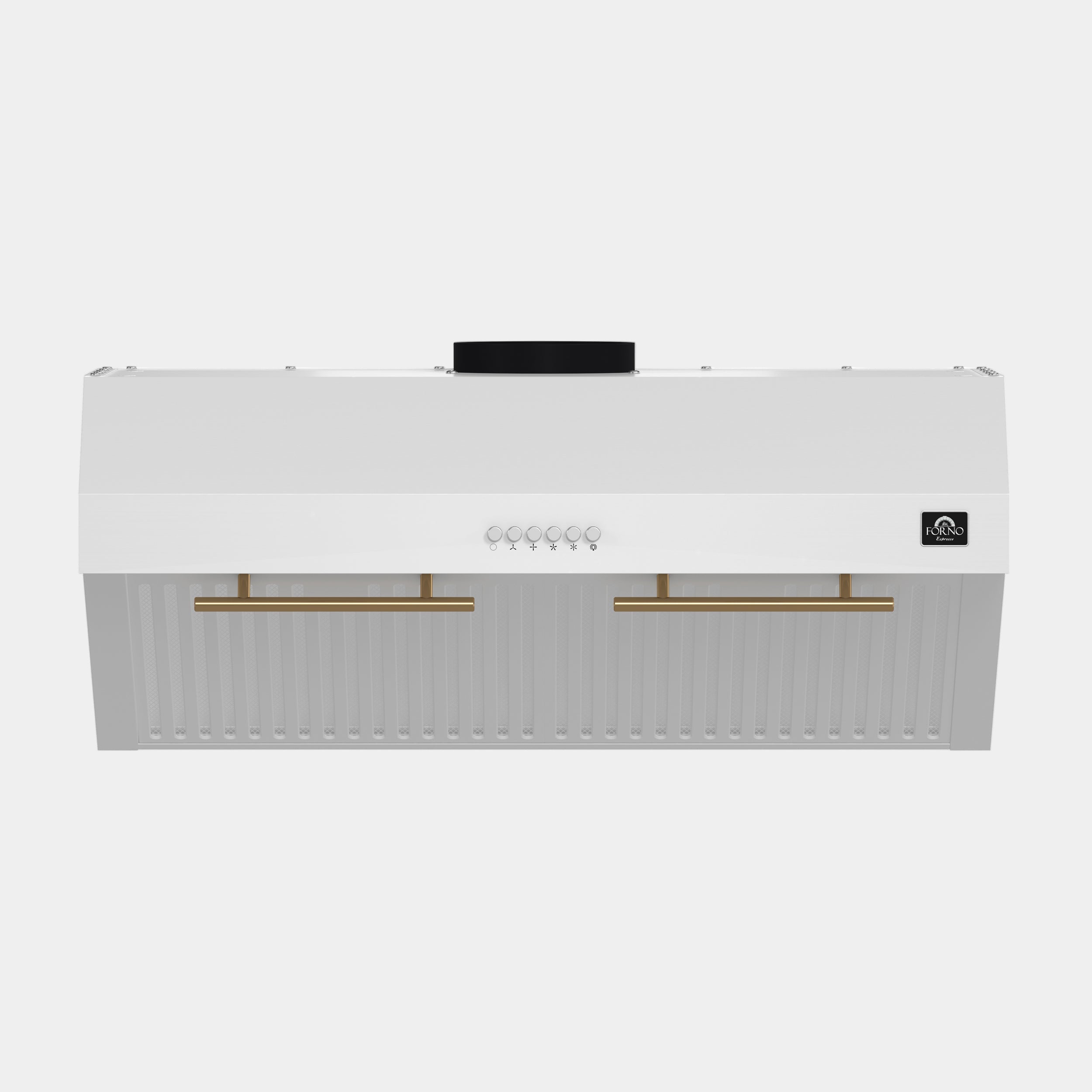 Forno Espresso Bari 30 in. 400 CFM White Under-Counter Range Hood with Antique Brass Accents | FRHUC5255-30WHT