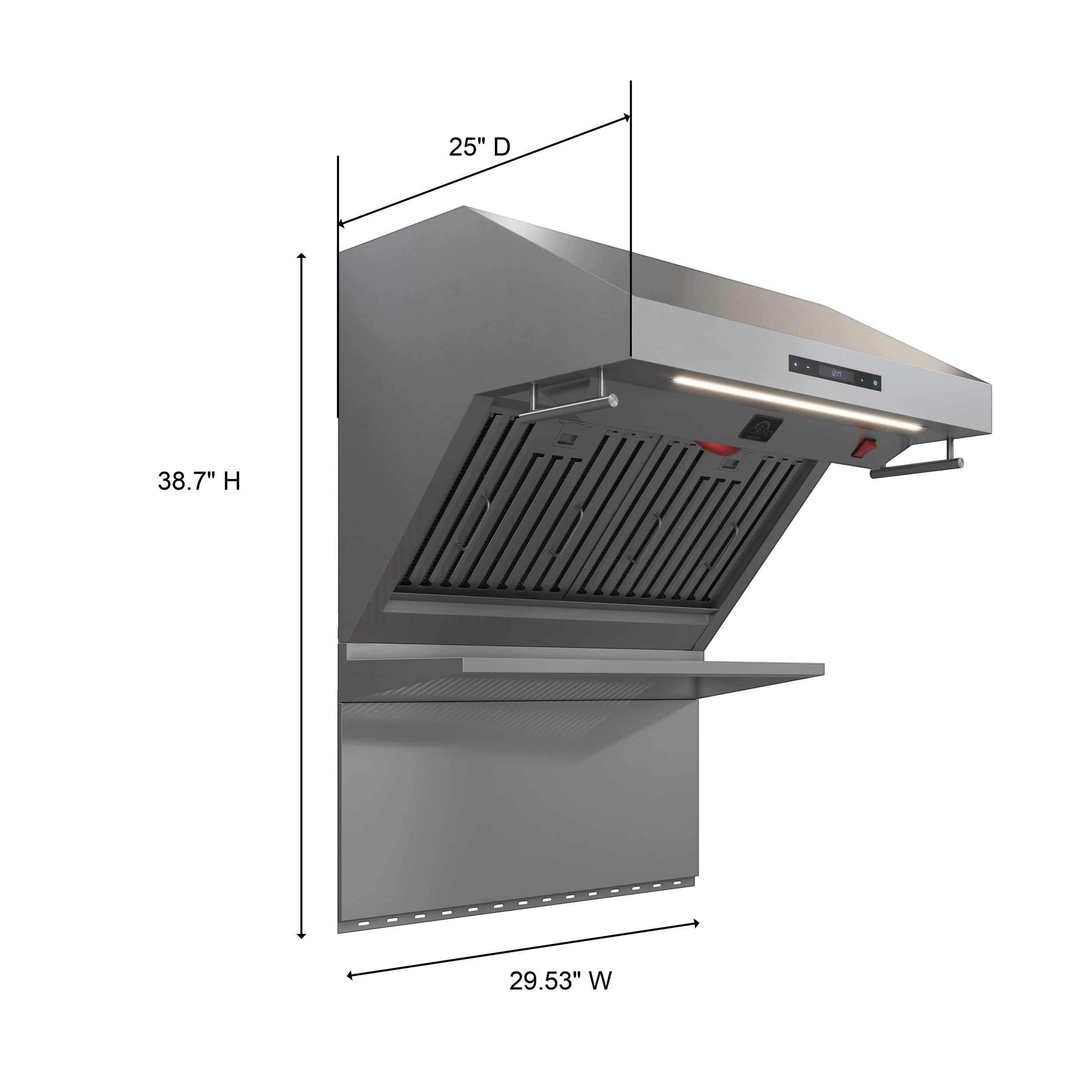 Forno Savona 30 in. 600 CFM Stainless Steel Wall Mount Range Hood with Back Splash and Baffle Filters | FRHWM5029-30