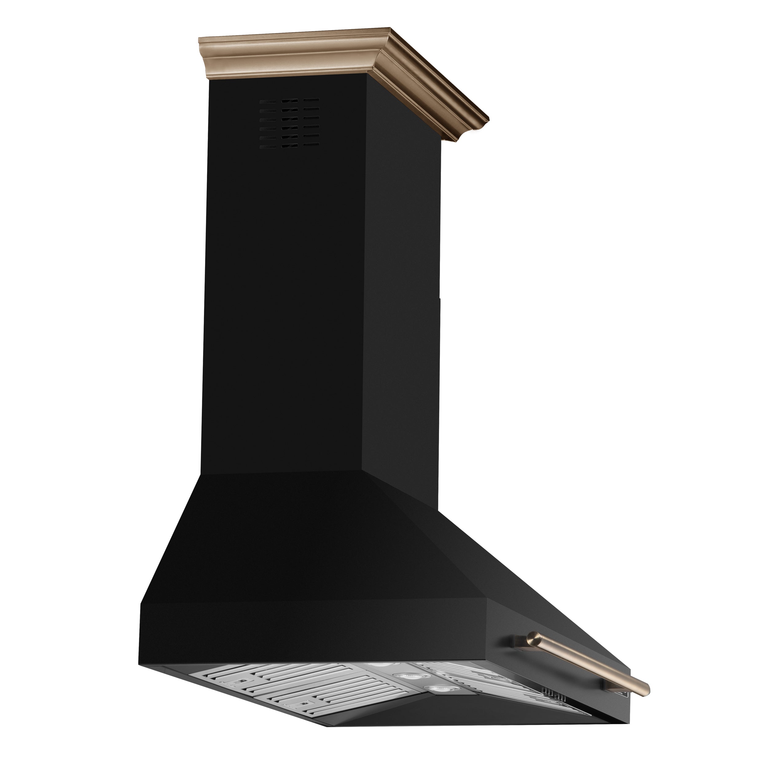 Forno Aria 36 in. 1200 CFM Black Wall Mount Range Hood with Antique Brass Accents | FRHWM5095-36WHT