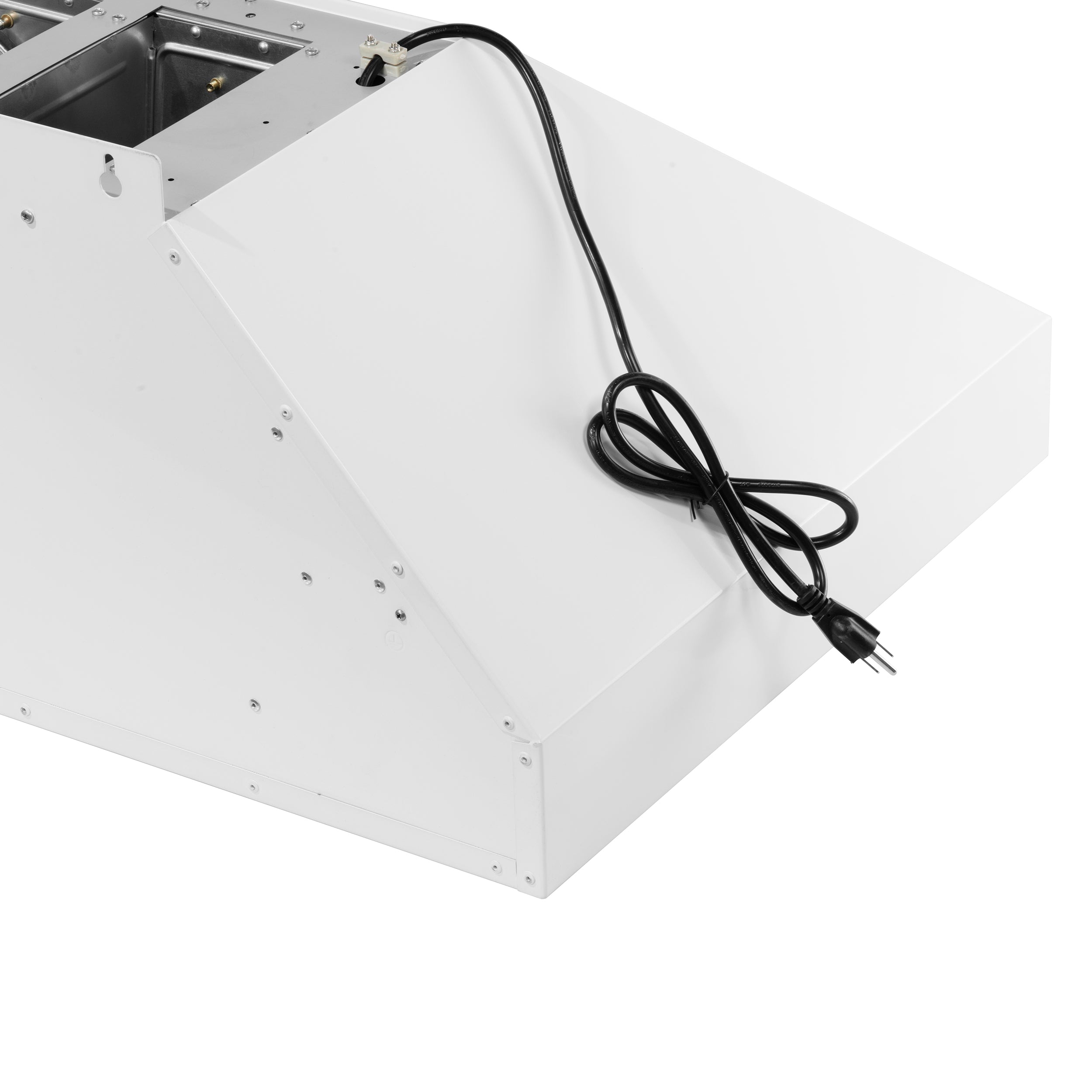 Forno Aria 36 in. 1200 CFM White Wall Mount Range Hood with Antique Brass Accents | FRHWM5095-36WHT