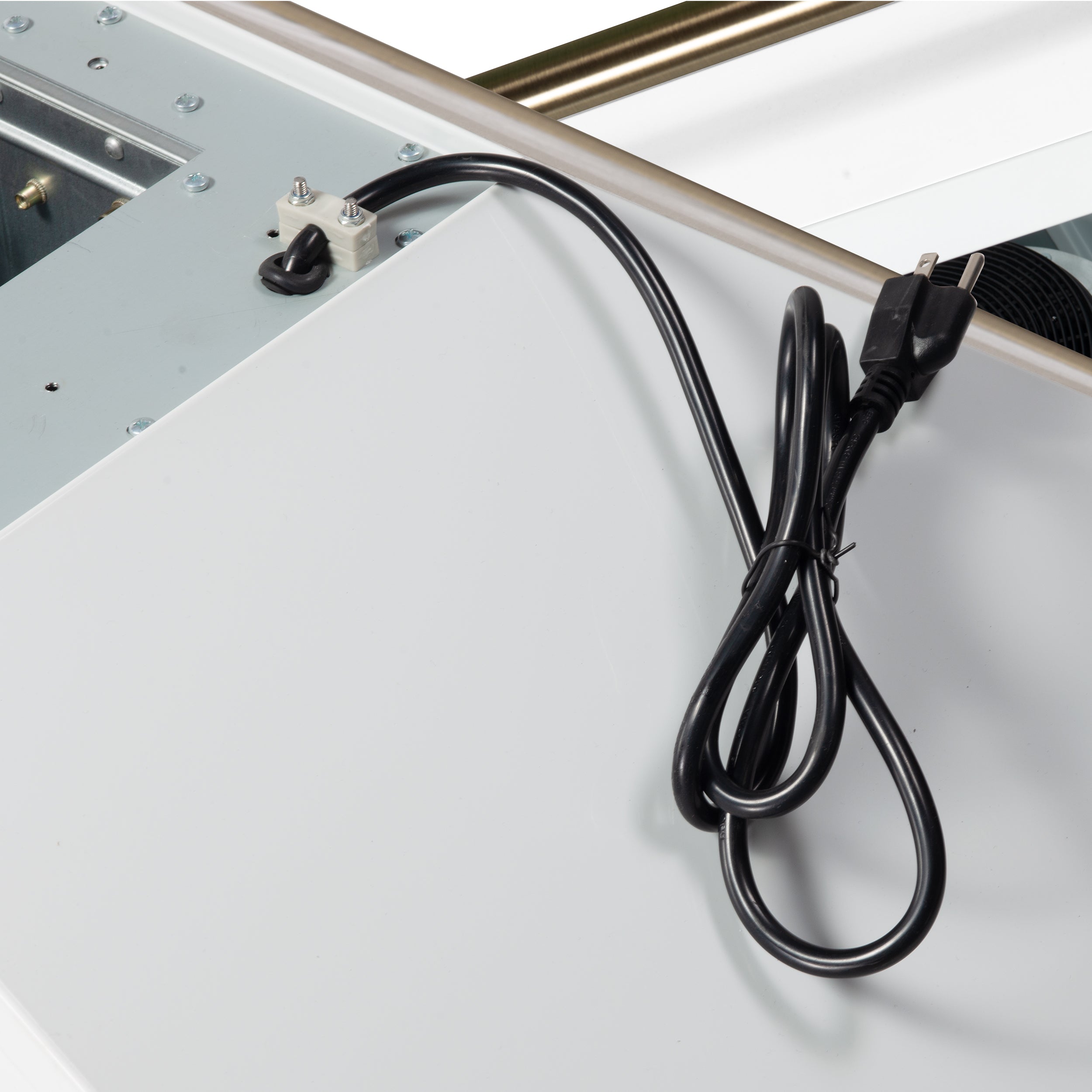 Forno Aria 48 in. 1200 CFM White Wall Mount Range Hood with Antique Brass Accents | FRHWM5095-48WHT