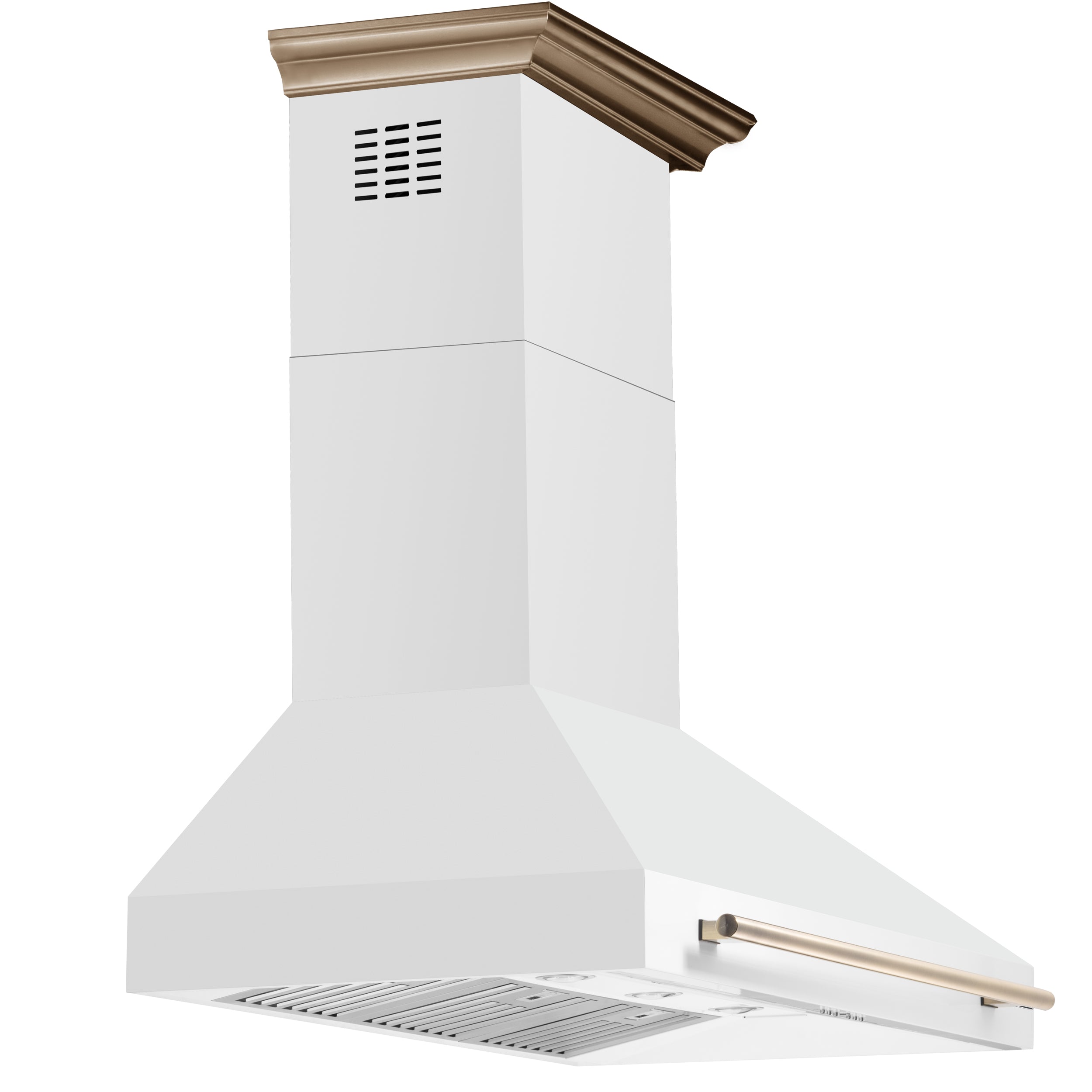 Forno Aria 48 in. 1200 CFM White Wall Mount Range Hood with Antique Brass Accents | FRHWM5095-48WHT