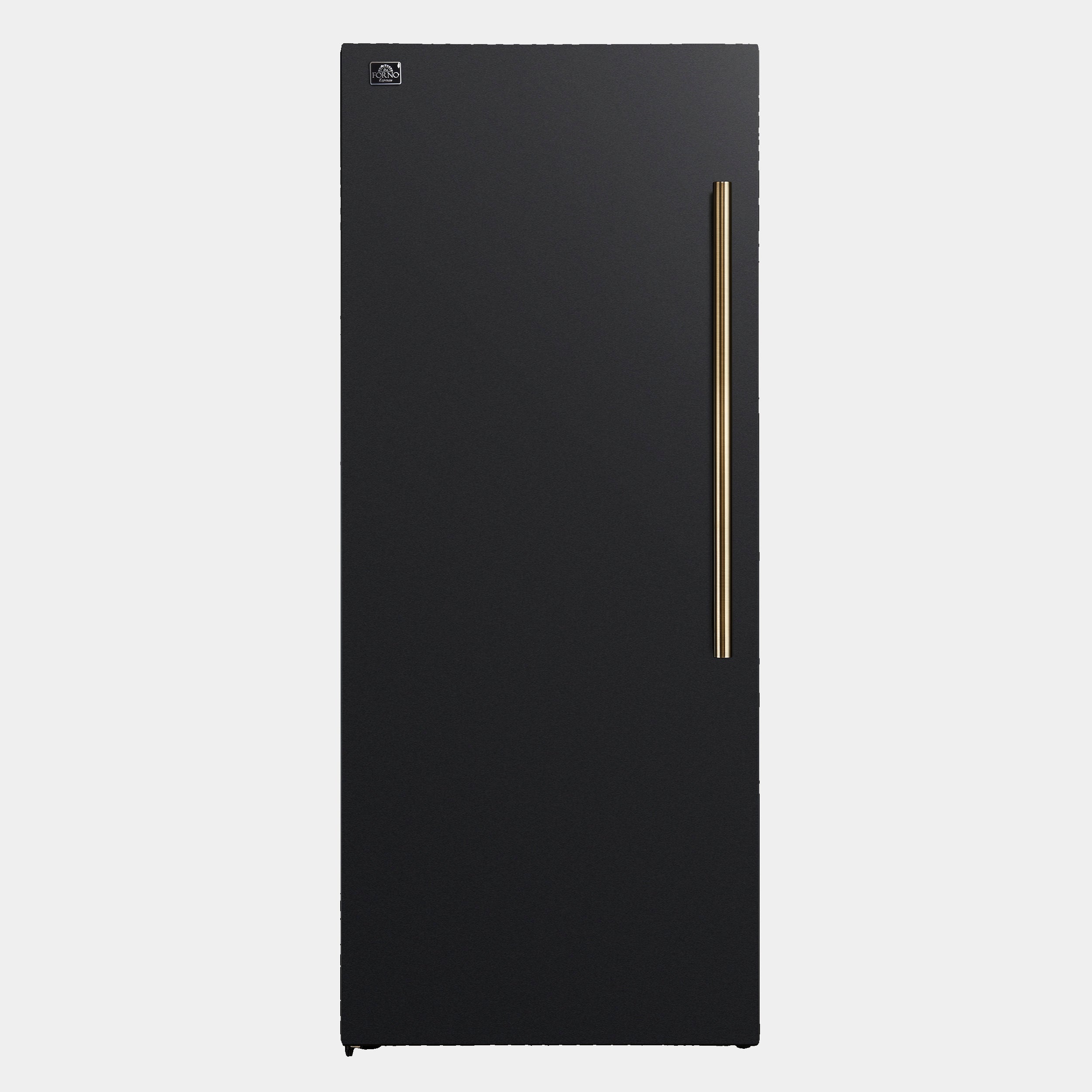 Forno Maderno 28 in. 13.6 cu.ft. Left Swing Black Convertible Refrigerator/Freezer with Antique Brass | FFFFD1722-28BLK-LS