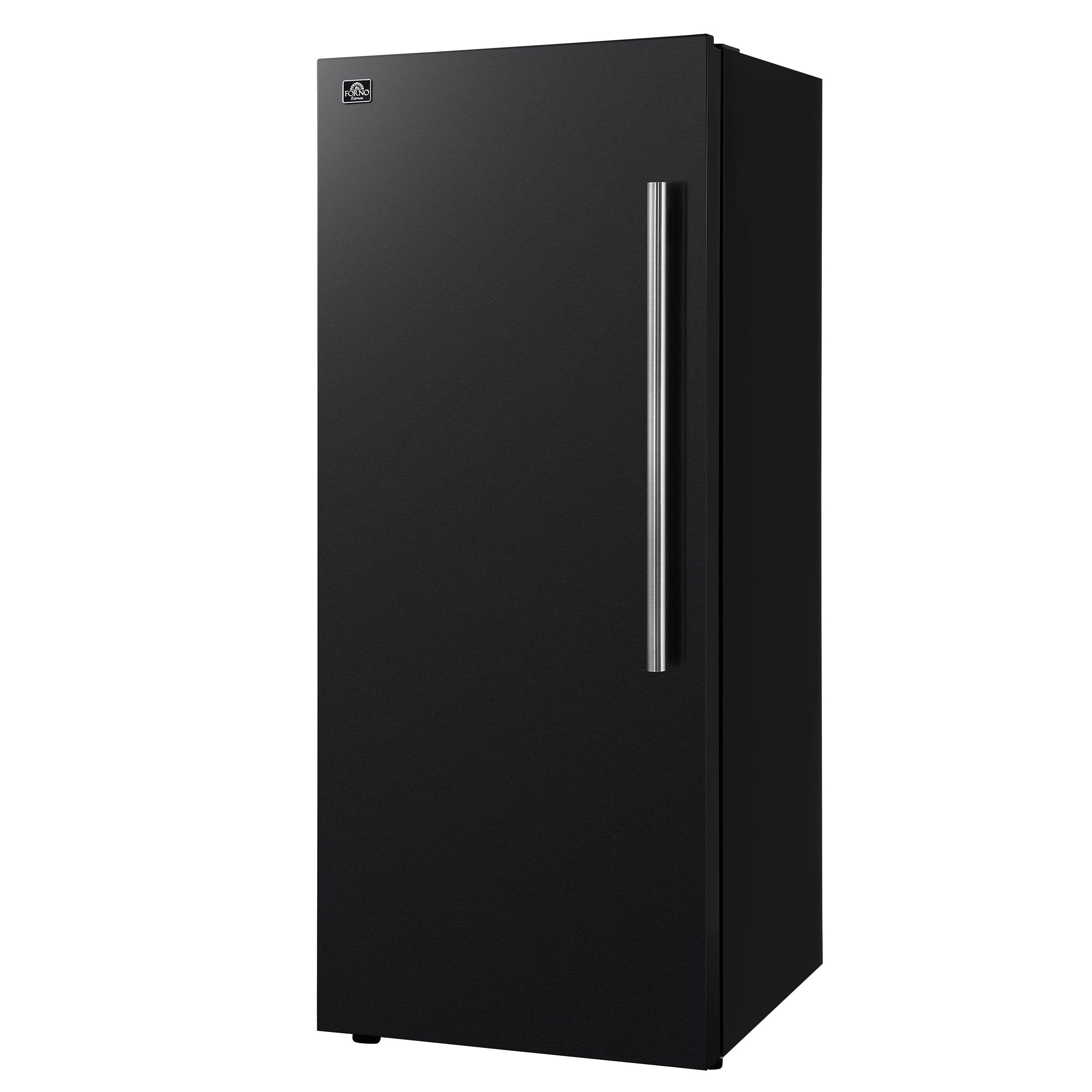 Forno Maderno 28 in. 13.6 cu.ft. Left Swing Black Convertible Refrigerator/Freezer with Antique Brass | FFFFD1722-28BLK-LS