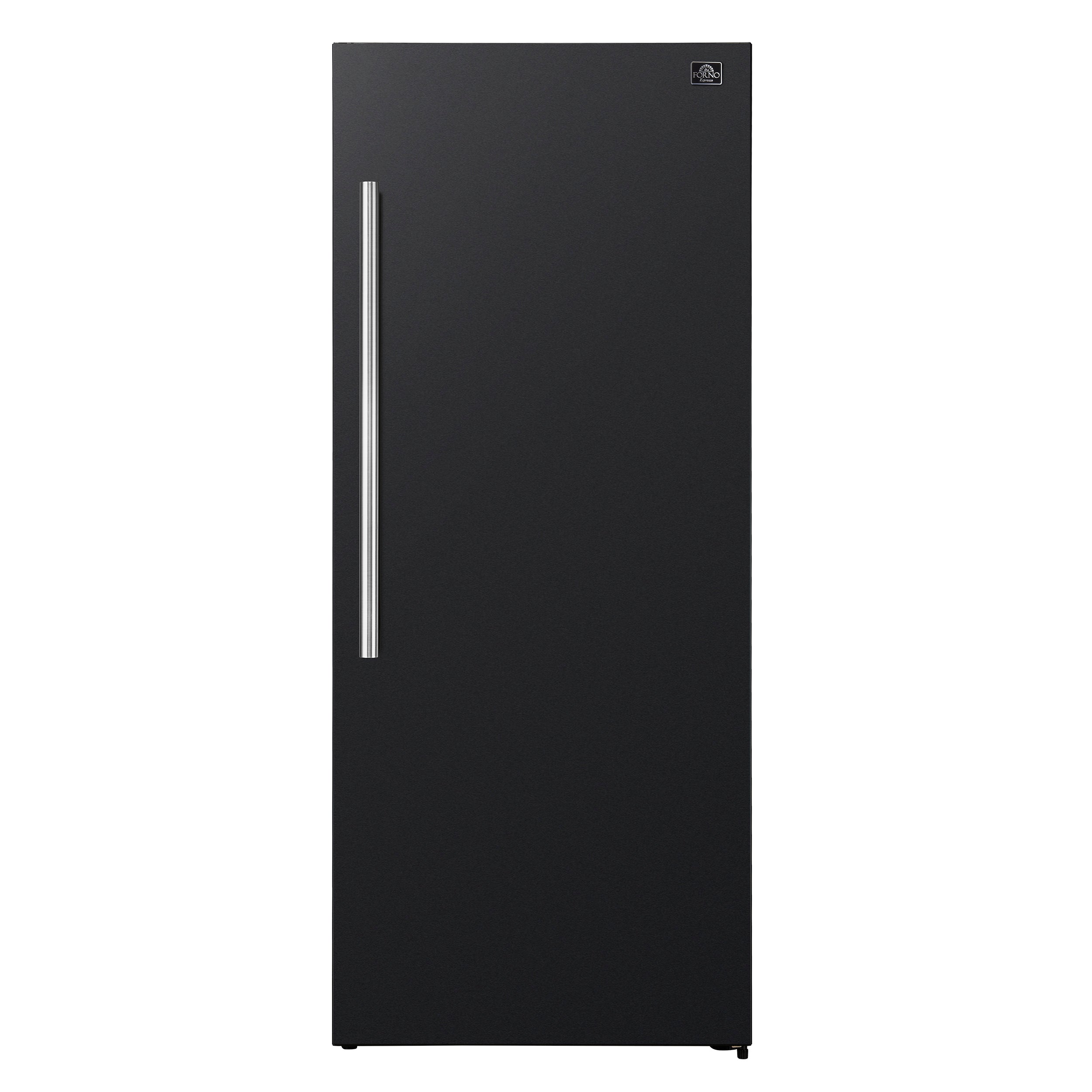 Forno Maderno 28 in. 13.6 cu.ft. Right Swing Black Convertible Refrigerator/Freezer with Antique Brass | FFFFD1722-28BLK-RS