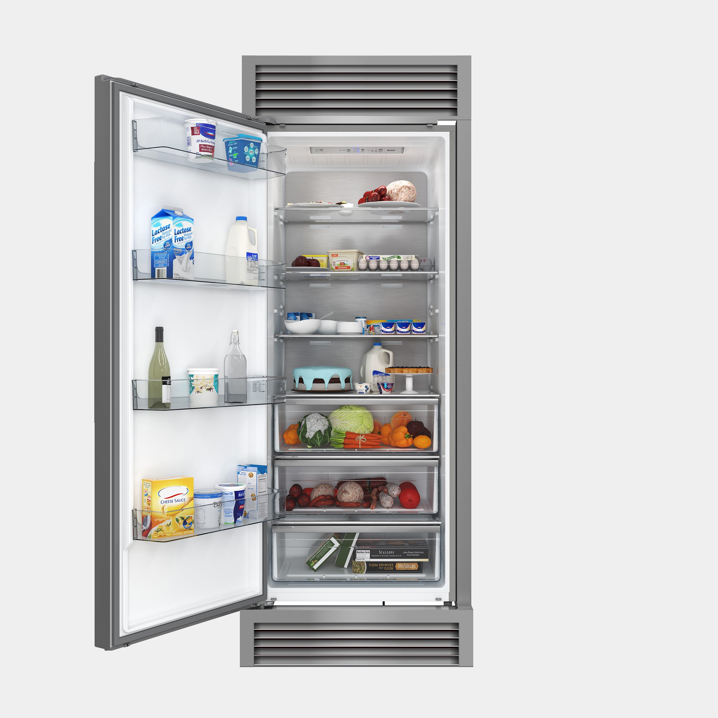 Forno Maderno 32 in. 13.6 cu.ft. Left Swing Stainless Steel Built-In Convertible Refrigerator/Freezer with Grill Trim Kit | FFFFD1722-32LSG