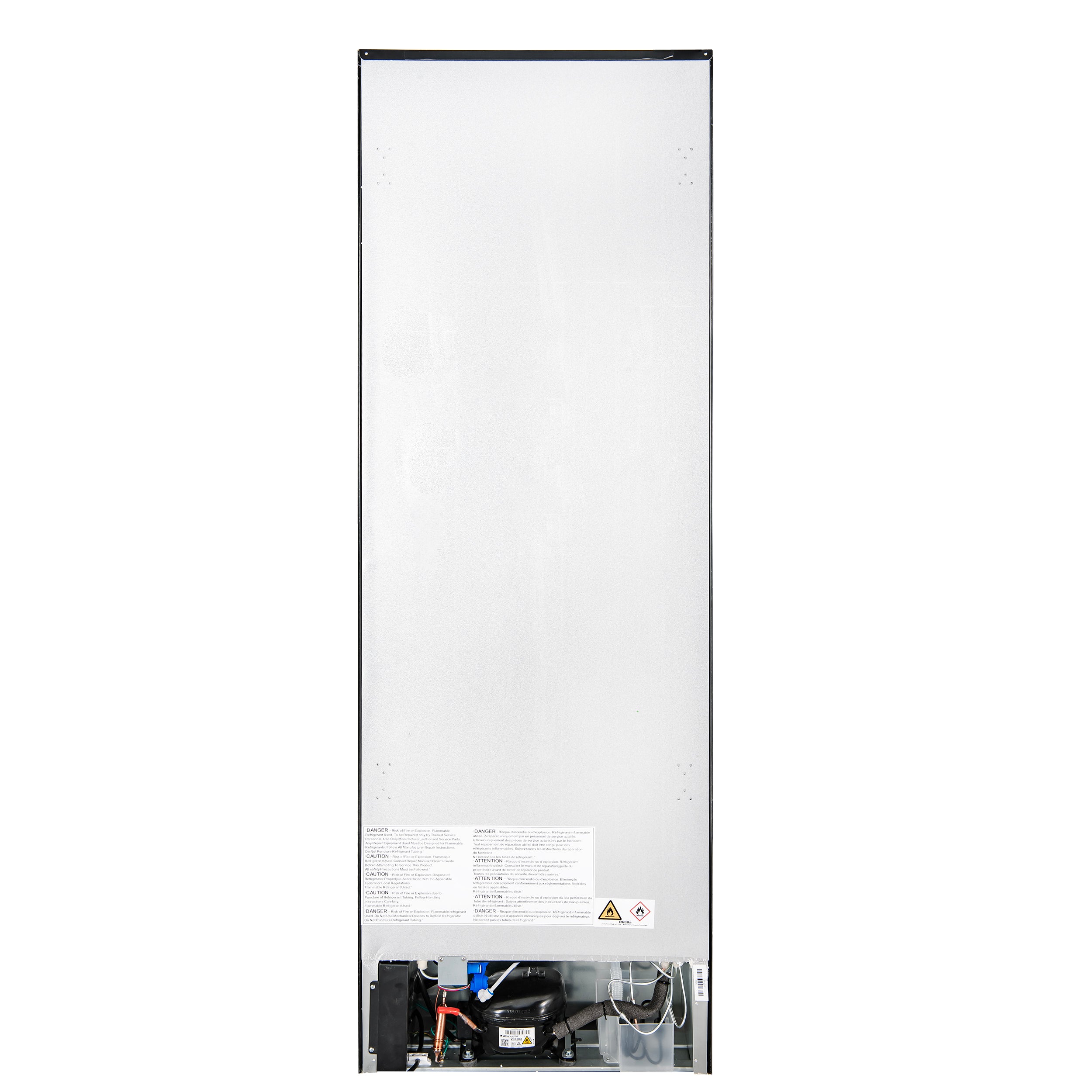 Forno Custodia 24 in. 10.3 cu.ft. Black Left Swing Refrigerator with Bottom Freezer and Antique Brass handles | FFFFD1766-24BLK-LS