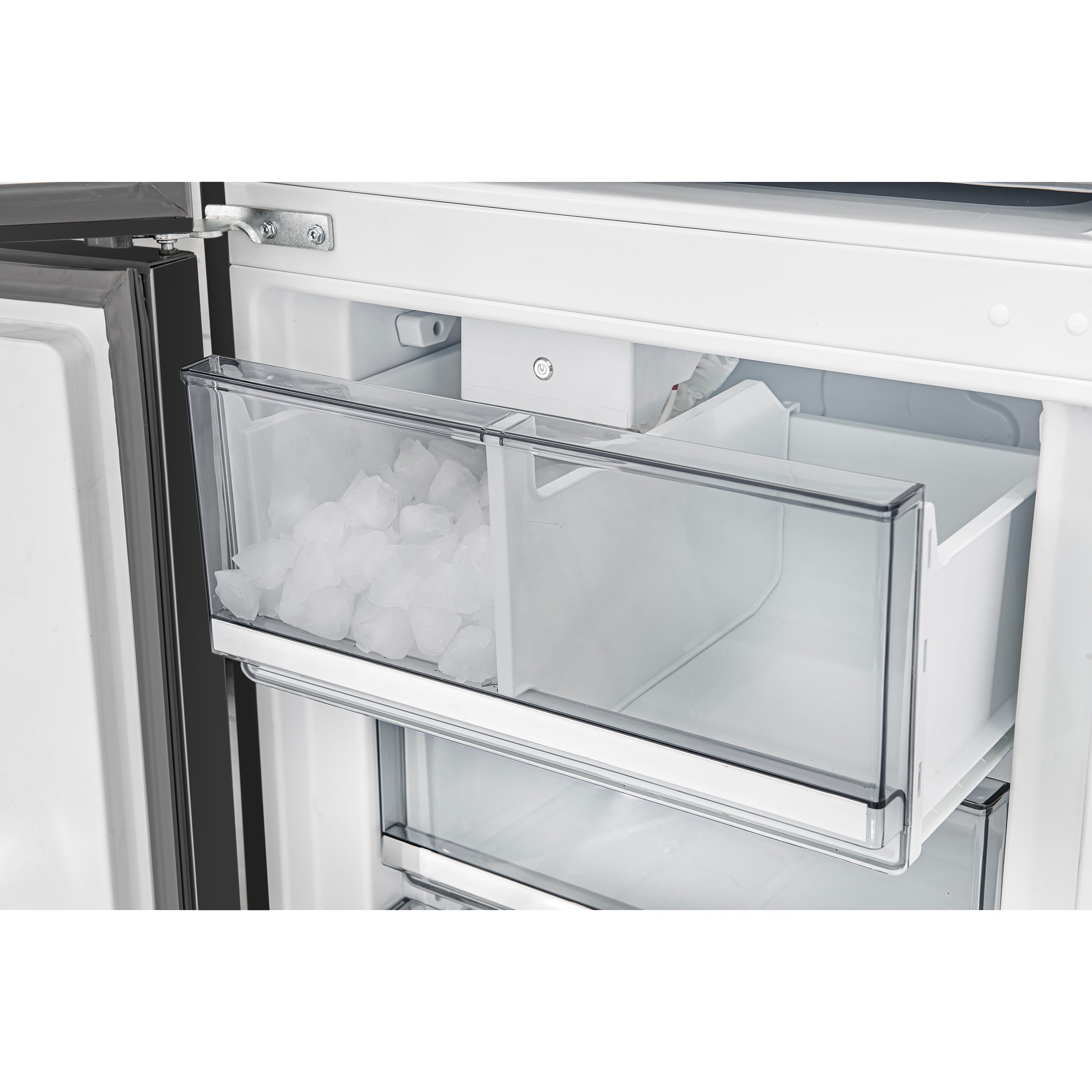 Forno Custodia 24 in. 10.3 cu.ft. Black Left Swing Refrigerator with Bottom Freezer and Antique Brass handles | FFFFD1766-24BLK-LS