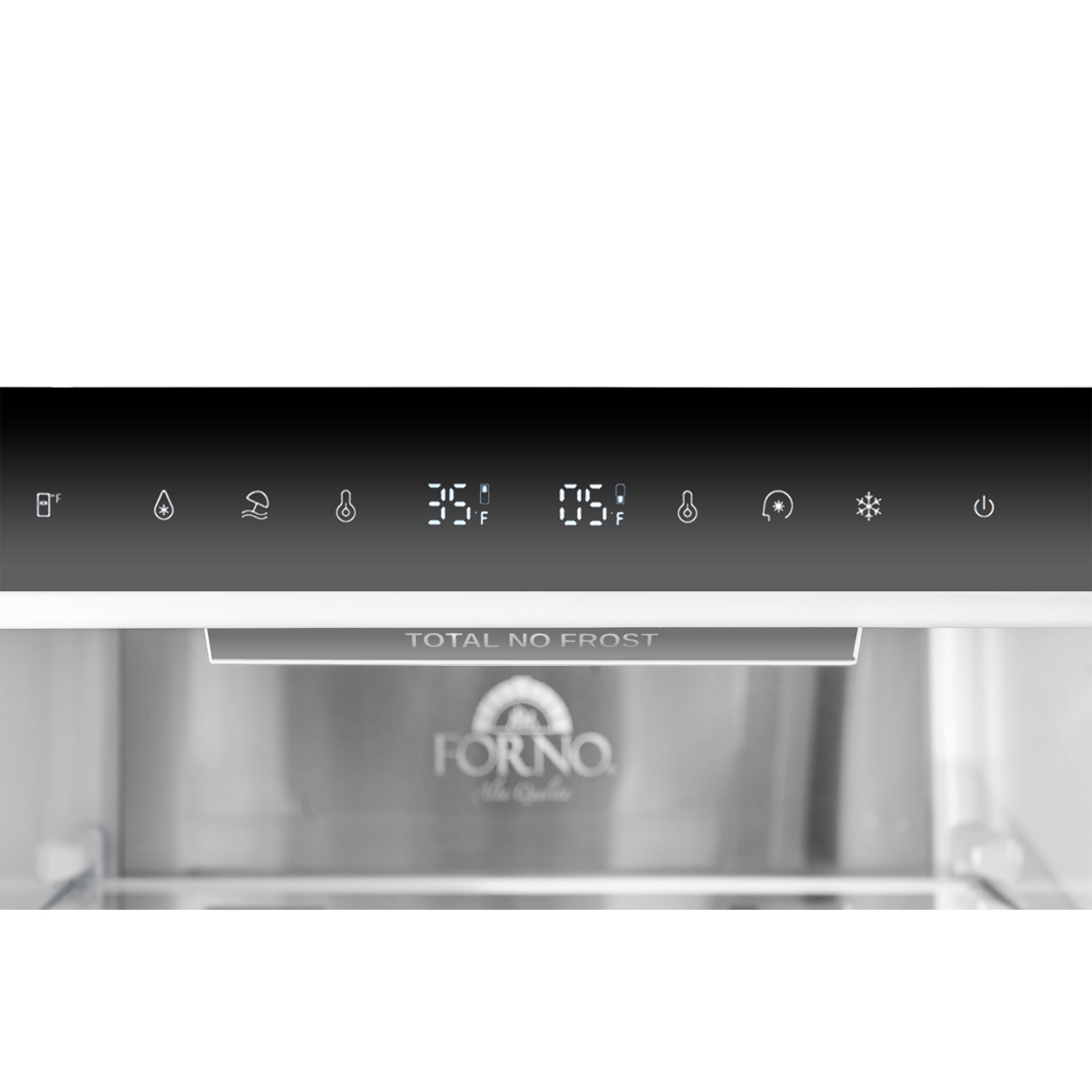 Forno Custodia 24 in. 10.3 cu.ft. Black Right Swing Refrigerator with Bottom Freezer and Antique Brass handles | FFFFD1766-24BLK-RS