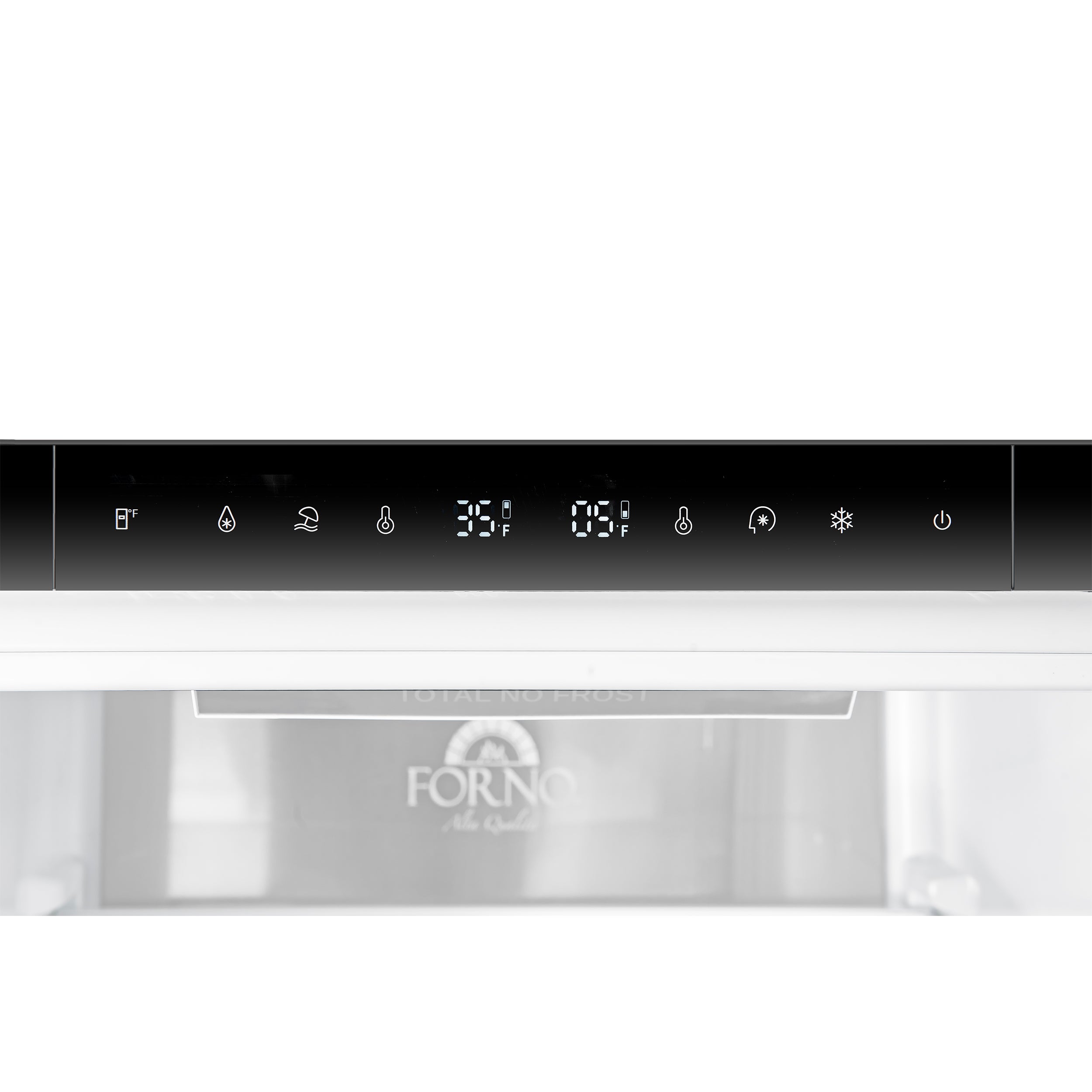 Forno Custodia 48 in. 30.6 cu.ft. White Refrigerator with Bottom Freezer, Ice Maker and Antique Brass Handles | FFFFD1766-48WHT