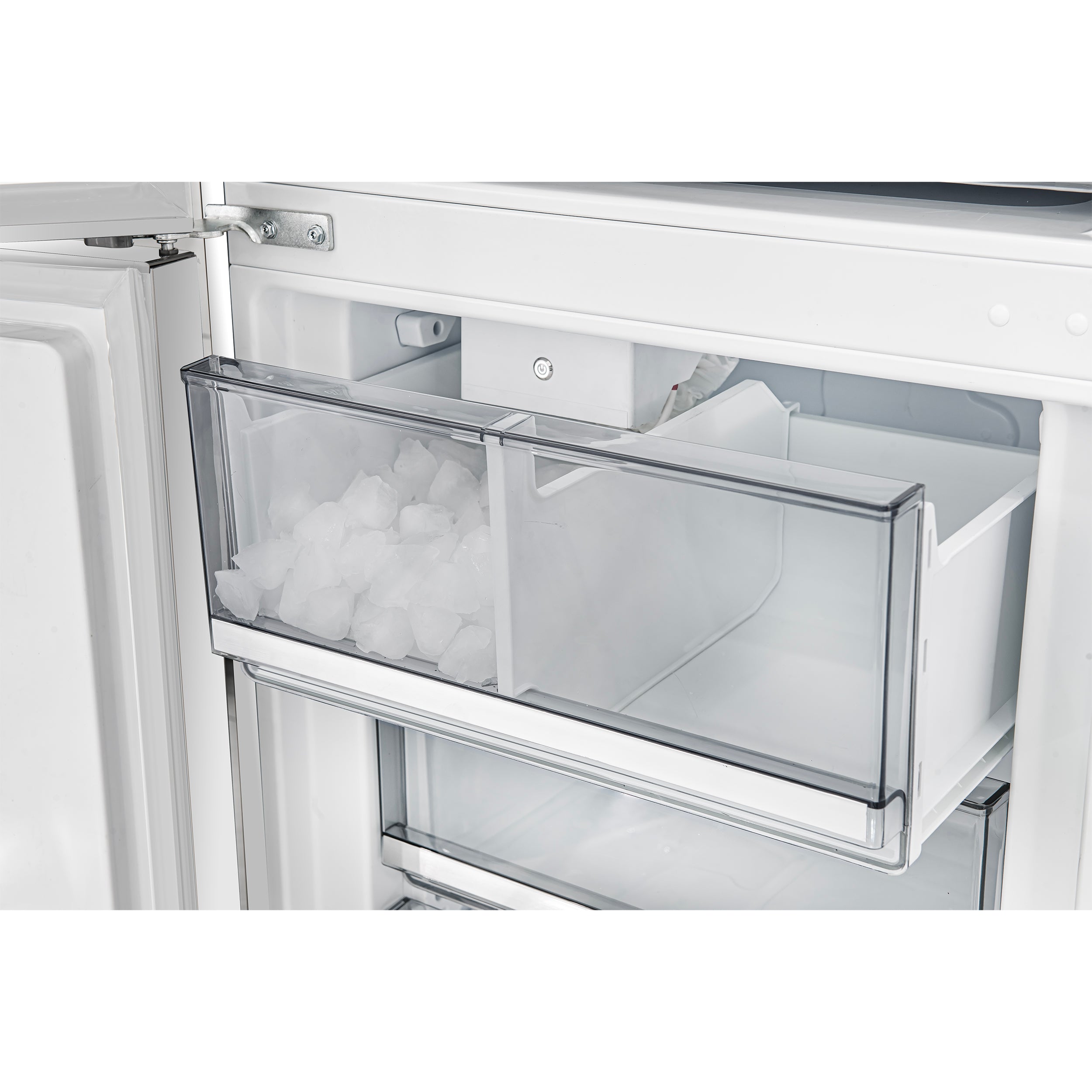 Forno Custodia 48 in. 30.6 cu.ft. White Refrigerator with Bottom Freezer, Ice Maker and Antique Brass Handles | FFFFD1766-48WHT