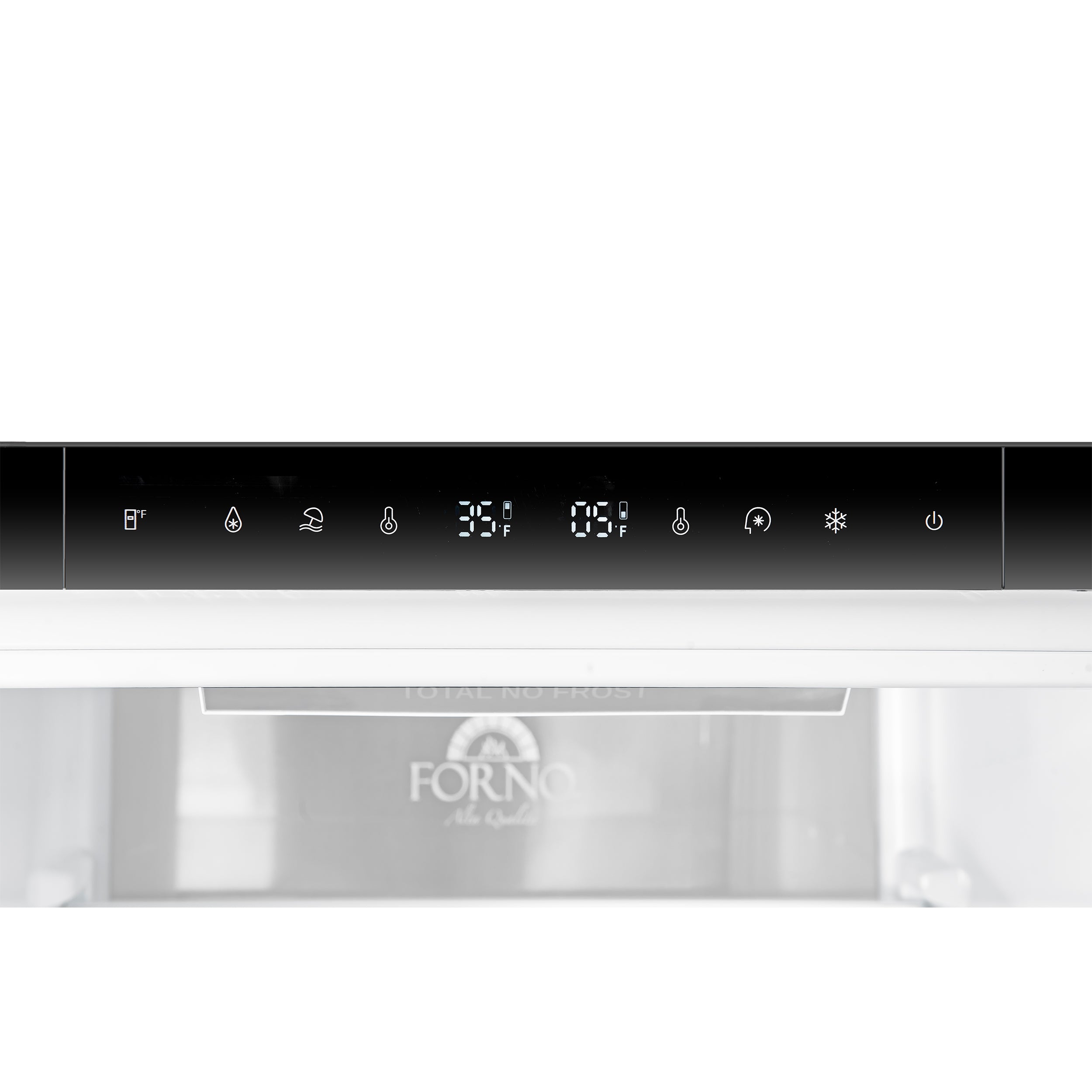 Forno Custodia 24 in. 10.3 cu.ft. White Right Swing Refrigerator with Bottom Freezer and Antique Brass handles | FFFFD1766-24WHT-RS
