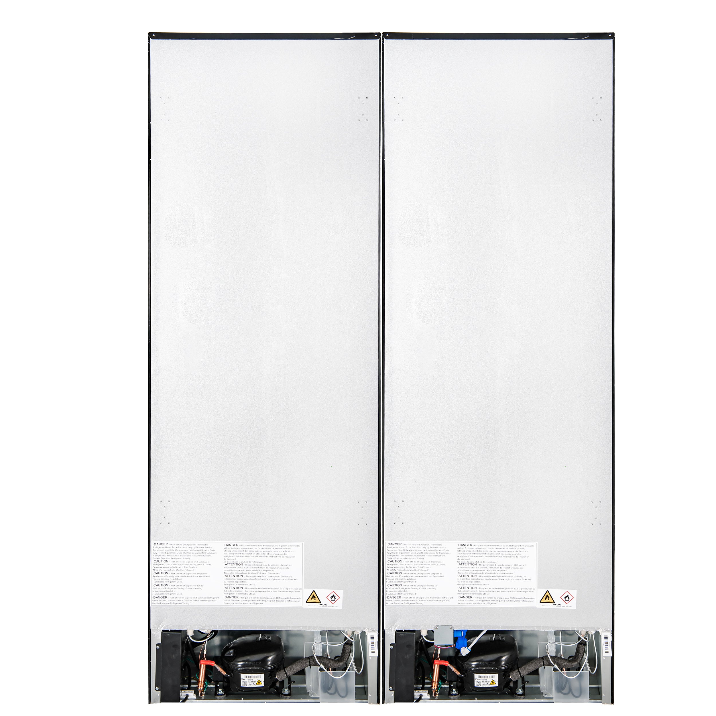 Forno Custodia 48 in. 30.6 cu.ft. Black Refrigerator with Bottom Freezer, Ice Maker and Antique Brass Handles | FFFFD1766-48BLK