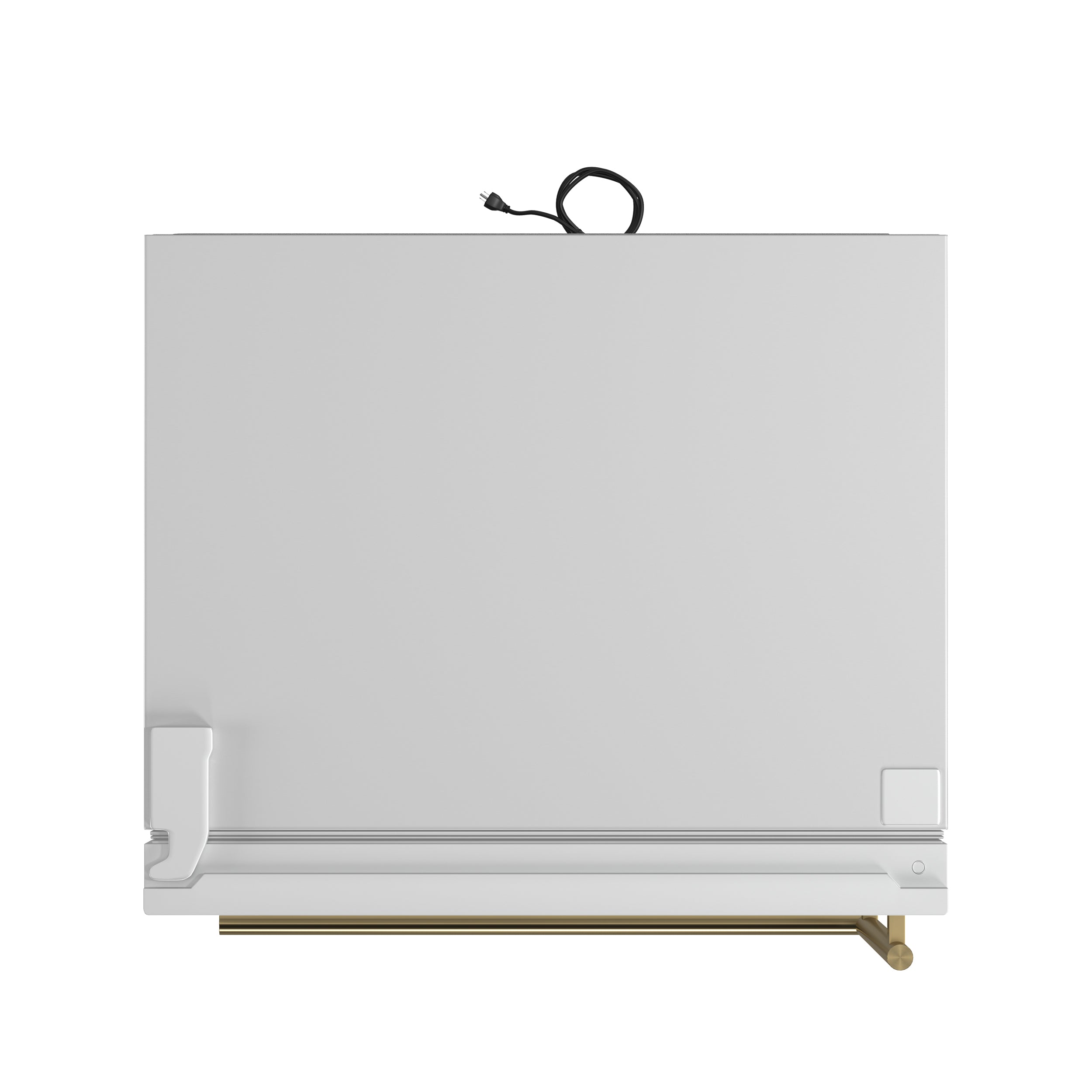 Forno Espresso Milano 31 in. 17.2 cu.ft. White Left Swing Refrigerator with Bottom Freezer, Ice Maker and Antique Brass Handles | FFFFD1786-31WHT