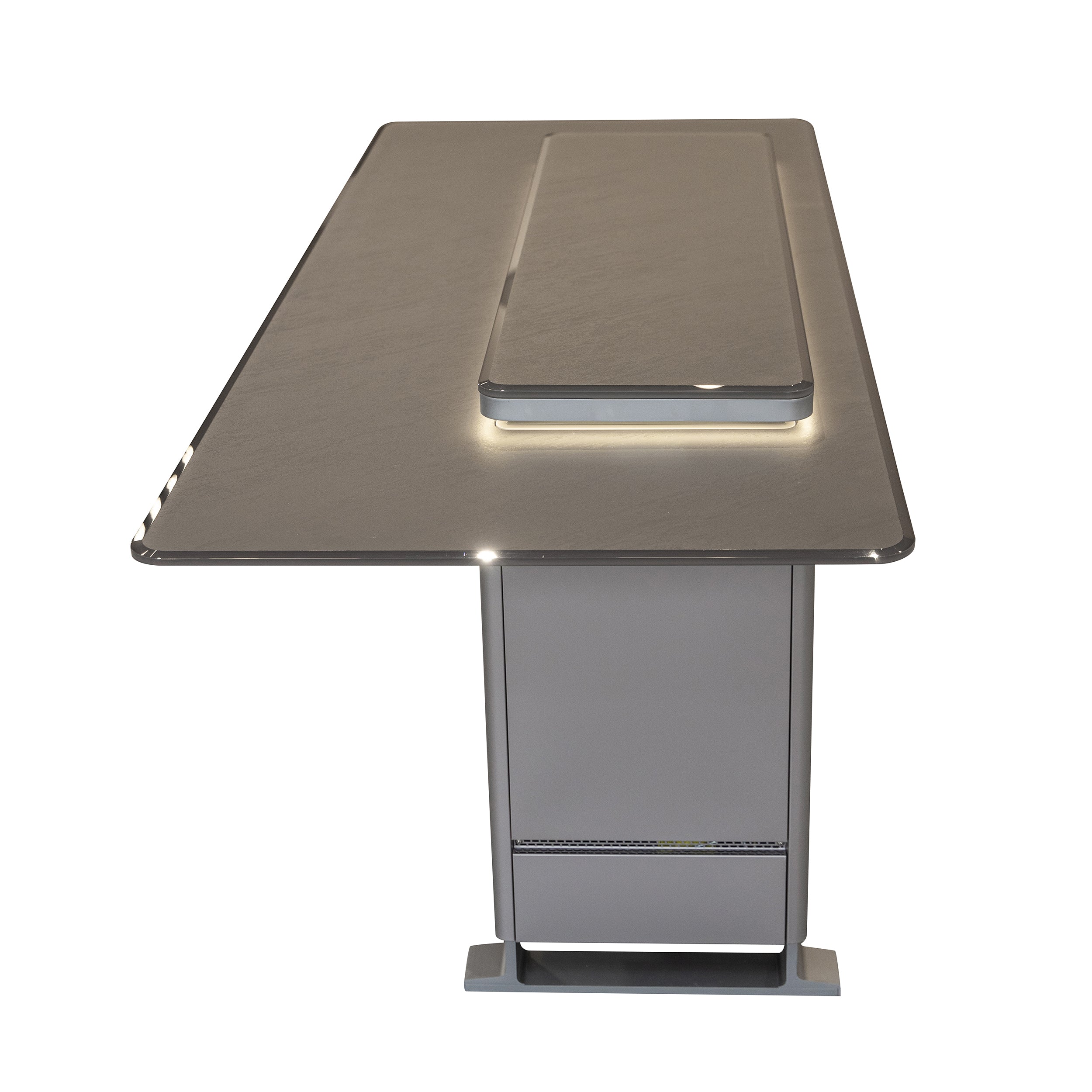 Elevato Smart Bar Table, Sandstone Black, 5.3 cu.ft fridge and freezer with Bluetooth control