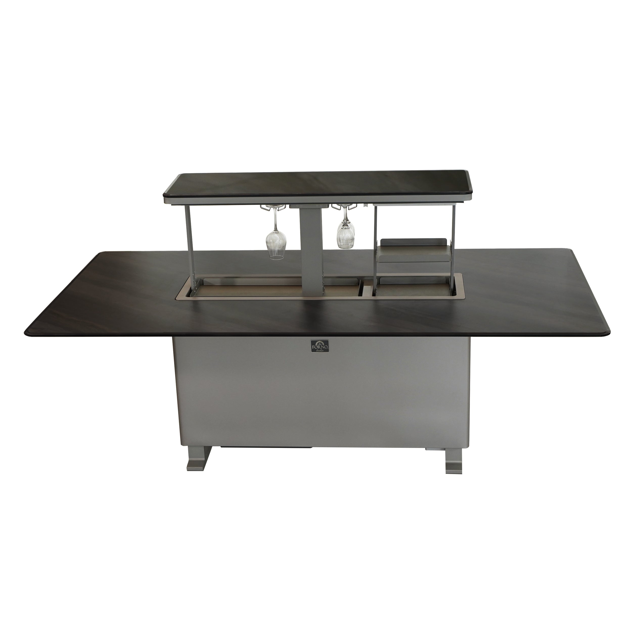 Elevato Smart Bar Table, Midnight Marble, 5.3 cu.ft fridge and freezer with Bluetooth control