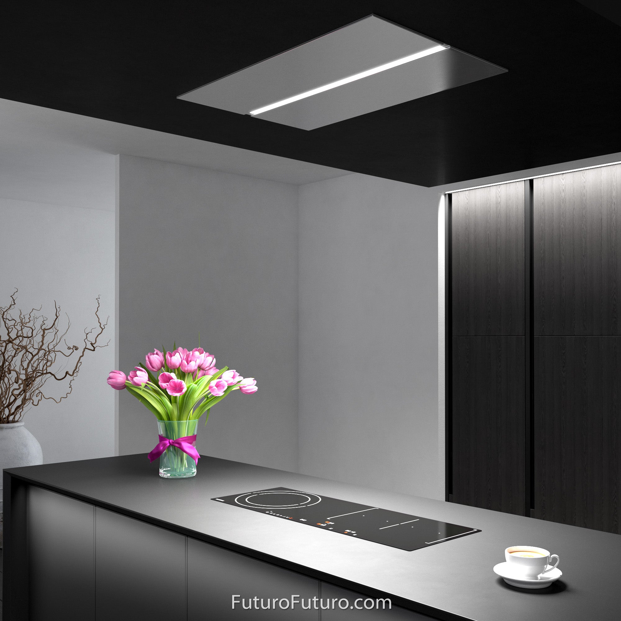 Futuro Savona 36 in. 940 CFM Stainless Steel Ceiling Mount Range Hood With Color Options