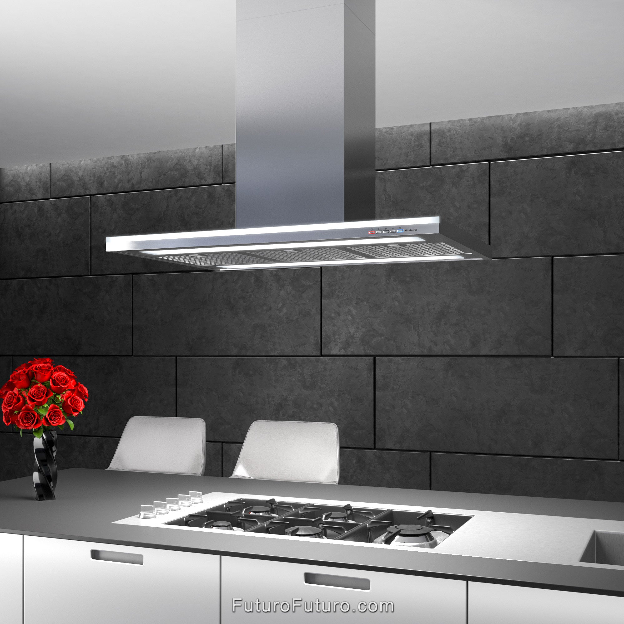 Futuro Streamline 36 in. 940 CFM Stainless Steel Island Mount Range Hood