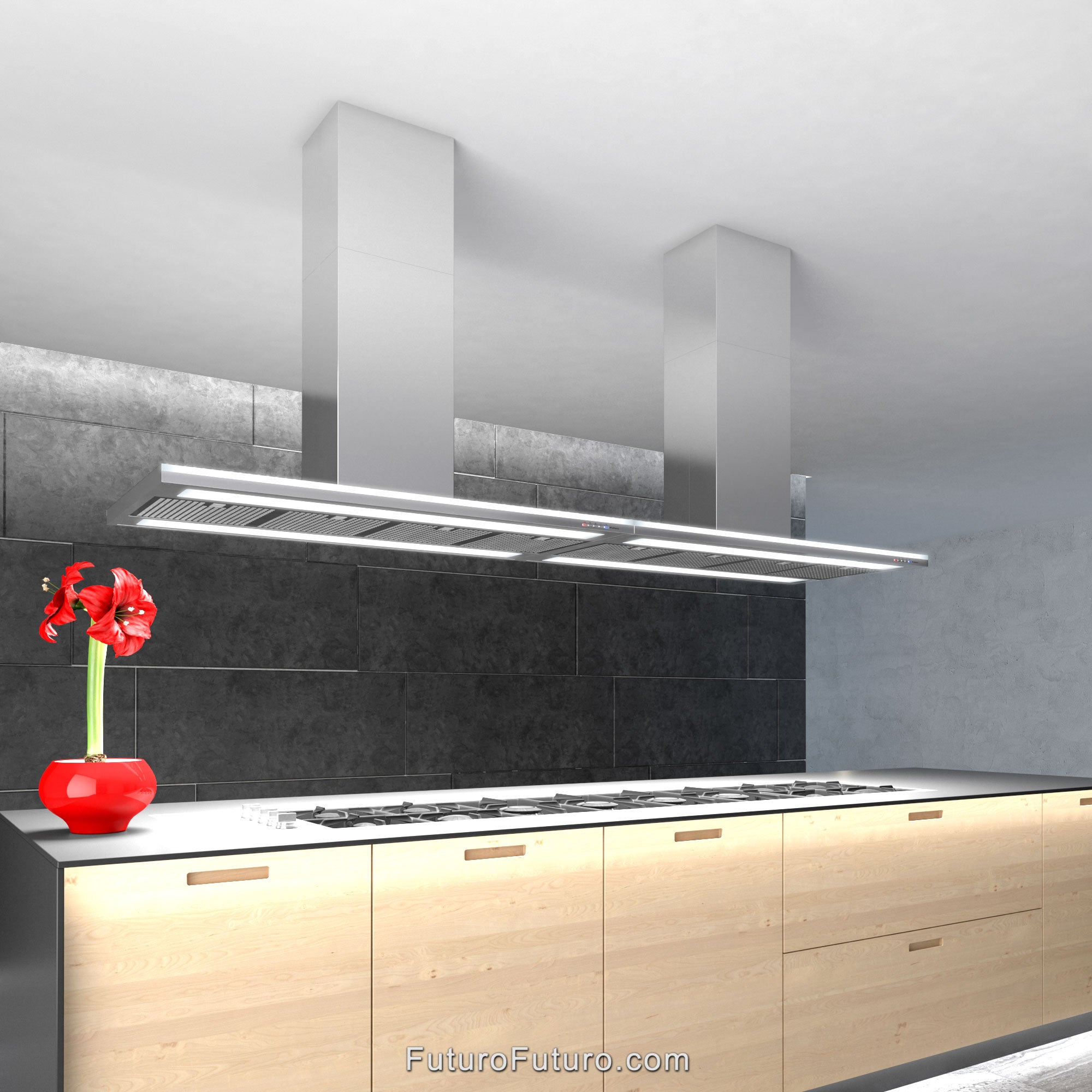 Futuro Streamline 36 in. 940 CFM Stainless Steel Island Mount Range Hood