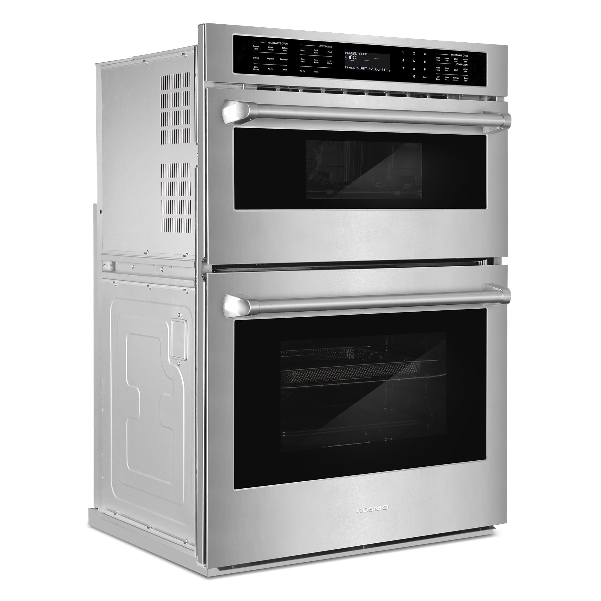 Cosmo Regal 30 in. 6.4 cu.ft. Stainless Steel Electric Combi Wall Oven amd Microwave with Air Fry | COS-WOMCR302SS