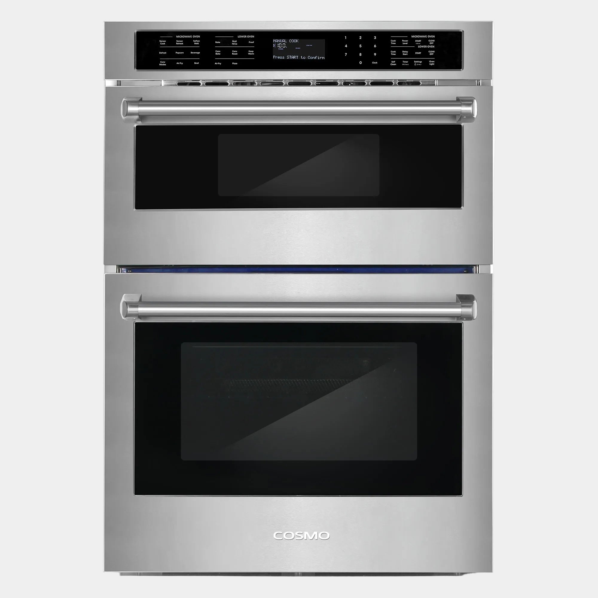 Cosmo Regal 30 in. 6.4 cu.ft. Stainless Steel Electric Combi Wall Oven amd Microwave with Air Fry | COS-WOMCR302SS