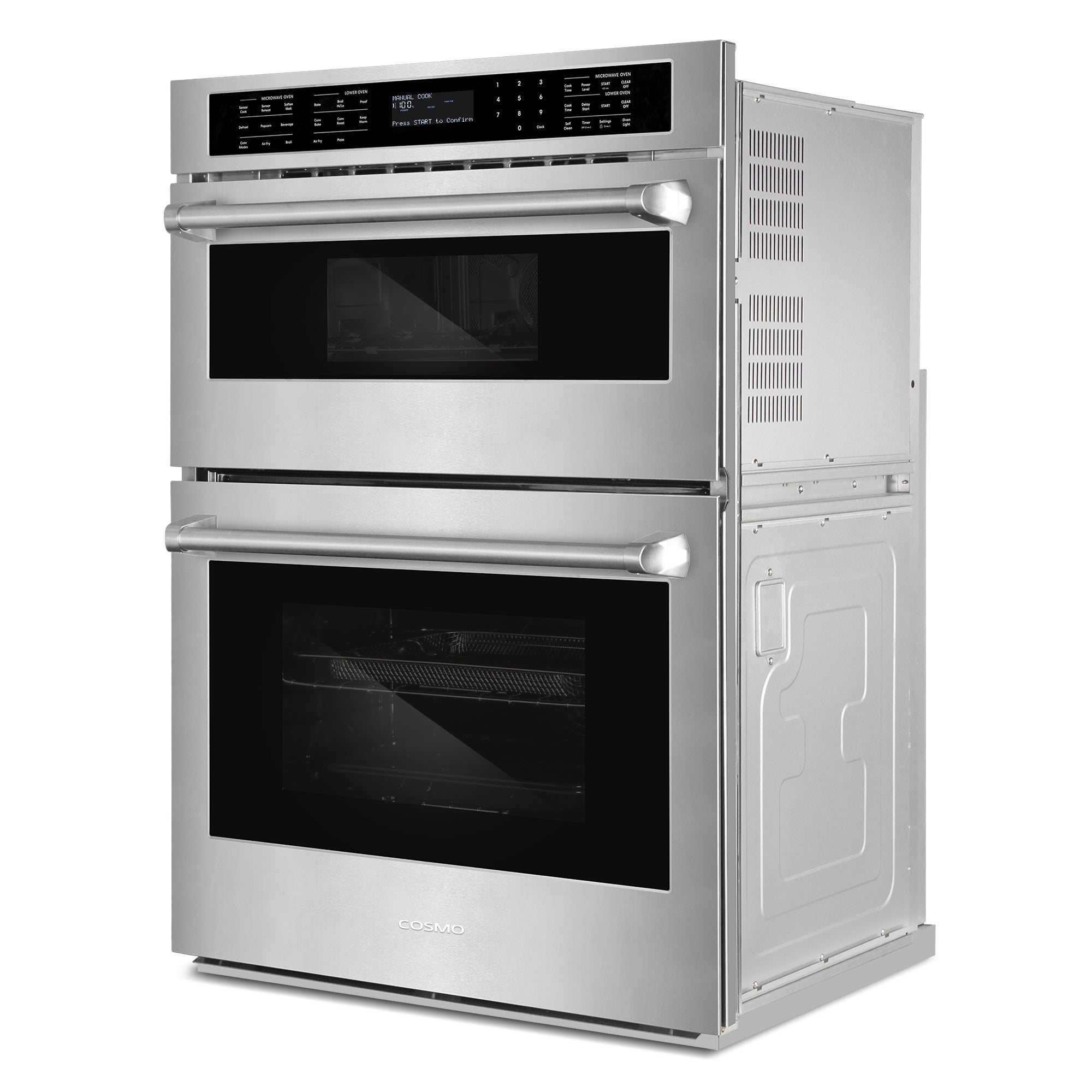 Cosmo Regal 30 in. 6.4 cu.ft. Stainless Steel Electric Combi Wall Oven amd Microwave with Air Fry | COS-WOMCR302SS
