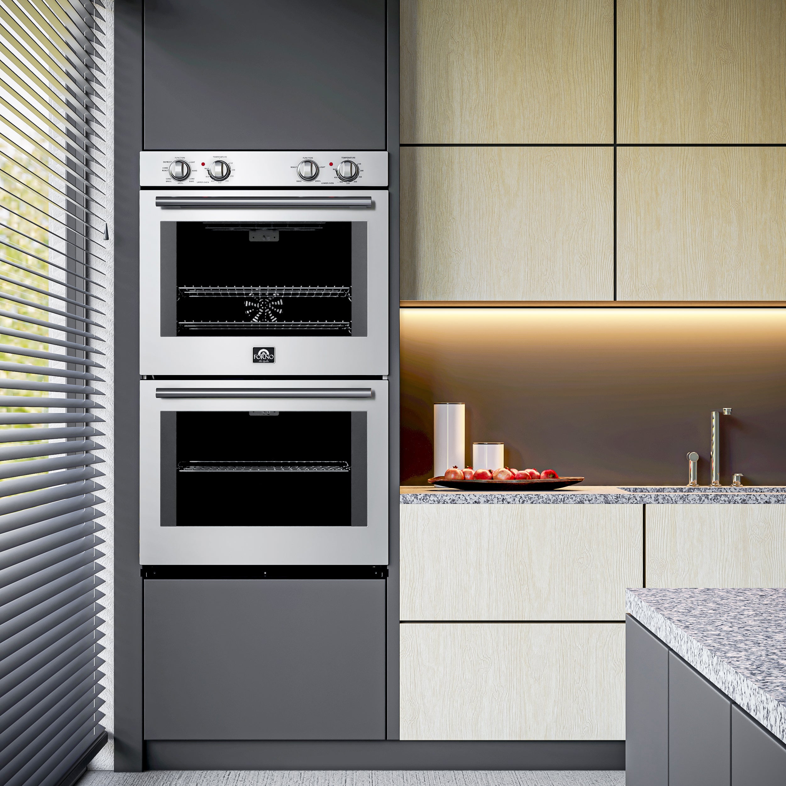 Forno Vomero 30 in. 10 cu.ft. Stainless Steel Double Electric Wall Oven | FBOEL1324-30