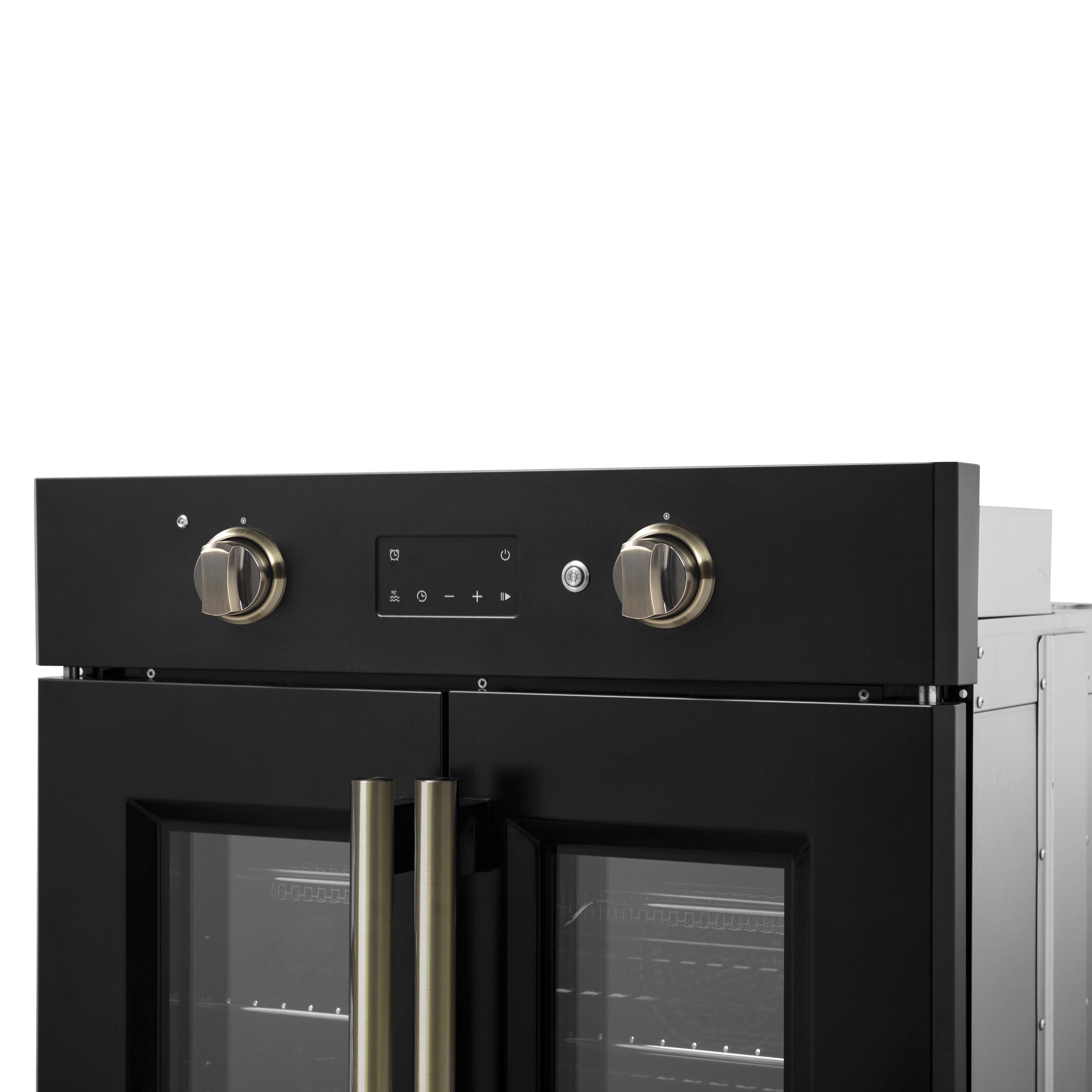 Forno Asti 30 in. 3.68 cu.ft. Black Self-Cleaning Electric Wall Oven with Air Fry, Sous Vide and Antique Brass Accents | FBOEL1333-30BLK