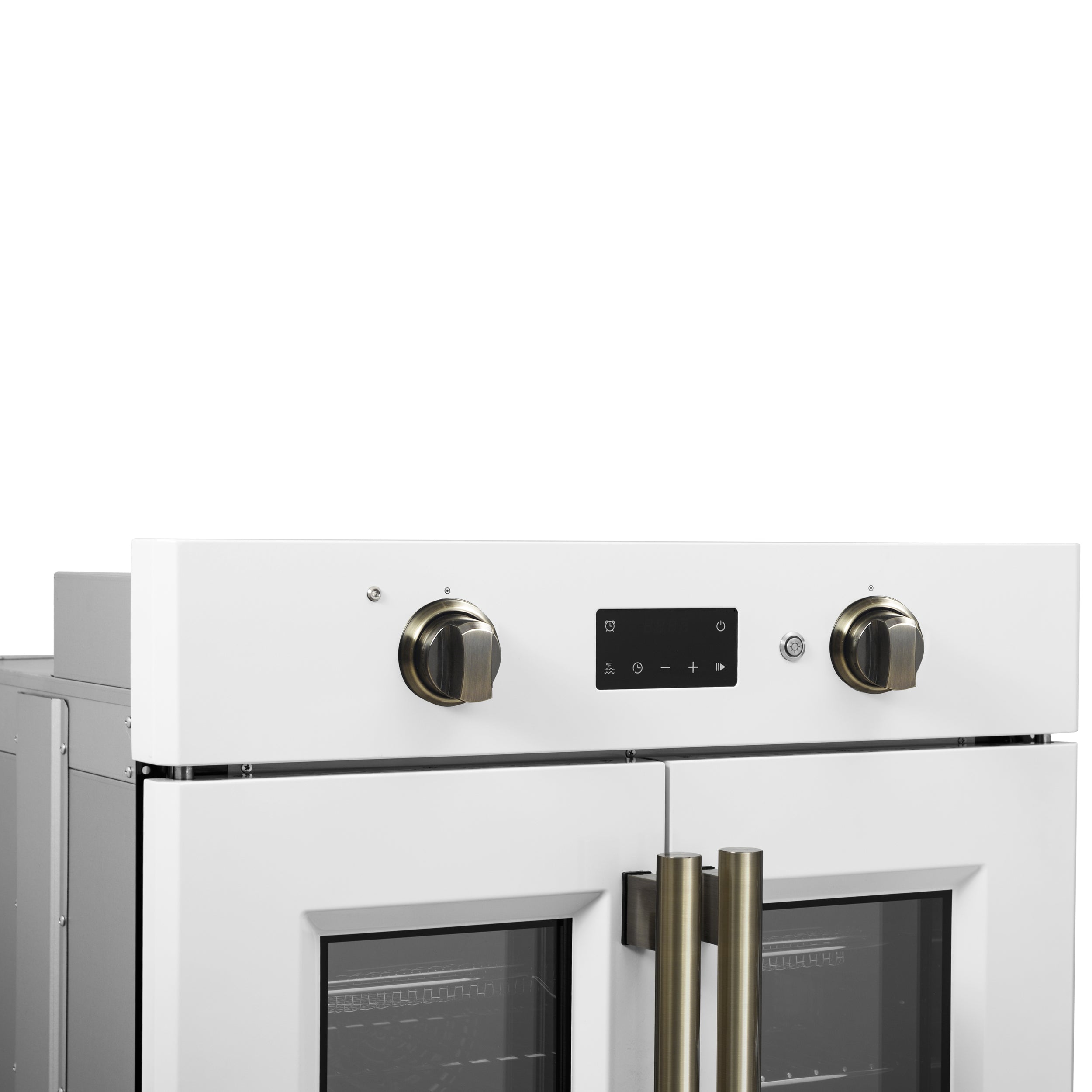 Forno Asti 30 in. 3.68 cu.ft. White Self-Cleaning Electric Wall Oven with Air Fry, Sous Vide and Antique Brass Accents | FBOEL1340-30WHT