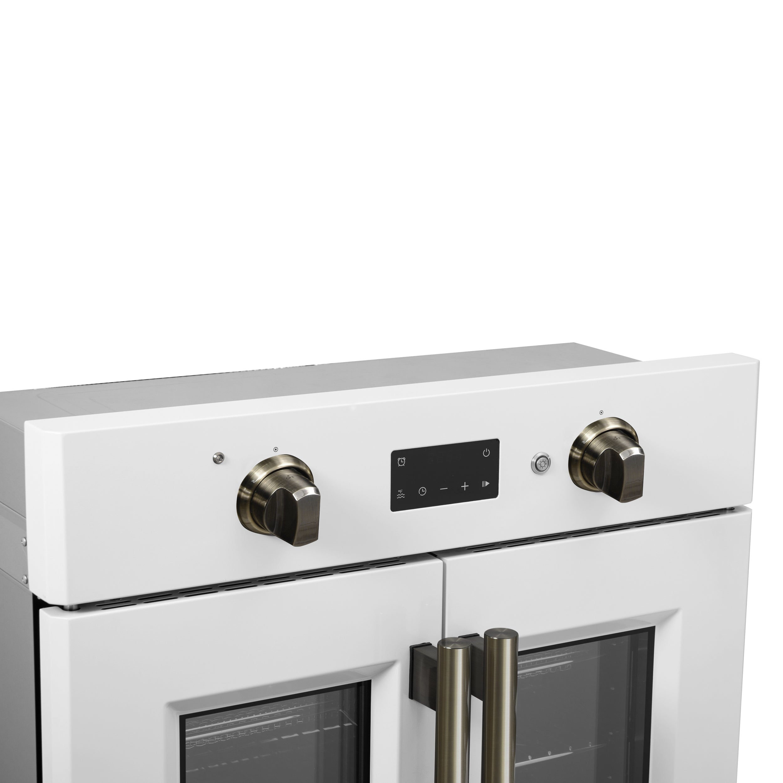 Forno Asti 30 in. 3.68 cu.ft. White Self-Cleaning Electric Wall Oven with Air Fry, Sous Vide and Antique Brass Accents | FBOEL1340-30WHT