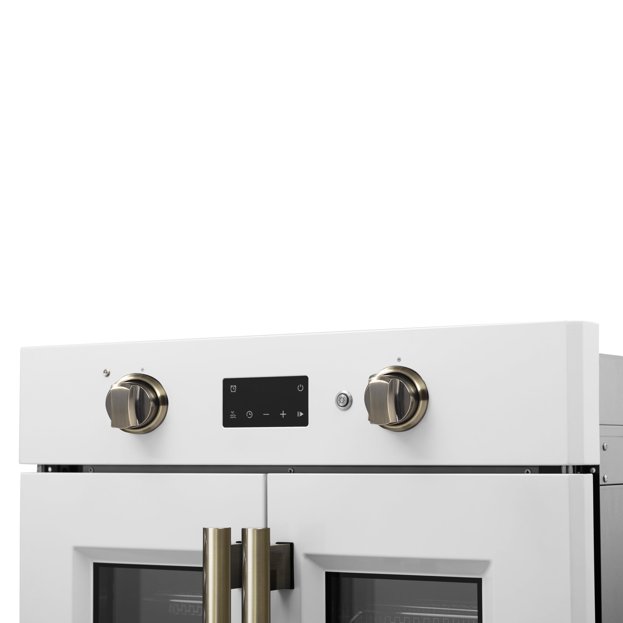 Forno Asti 30 in. 3.68 cu.ft. White Self-Cleaning Electric Wall Oven with Air Fry, Sous Vide and Antique Brass Accents | FBOEL1340-30WHT