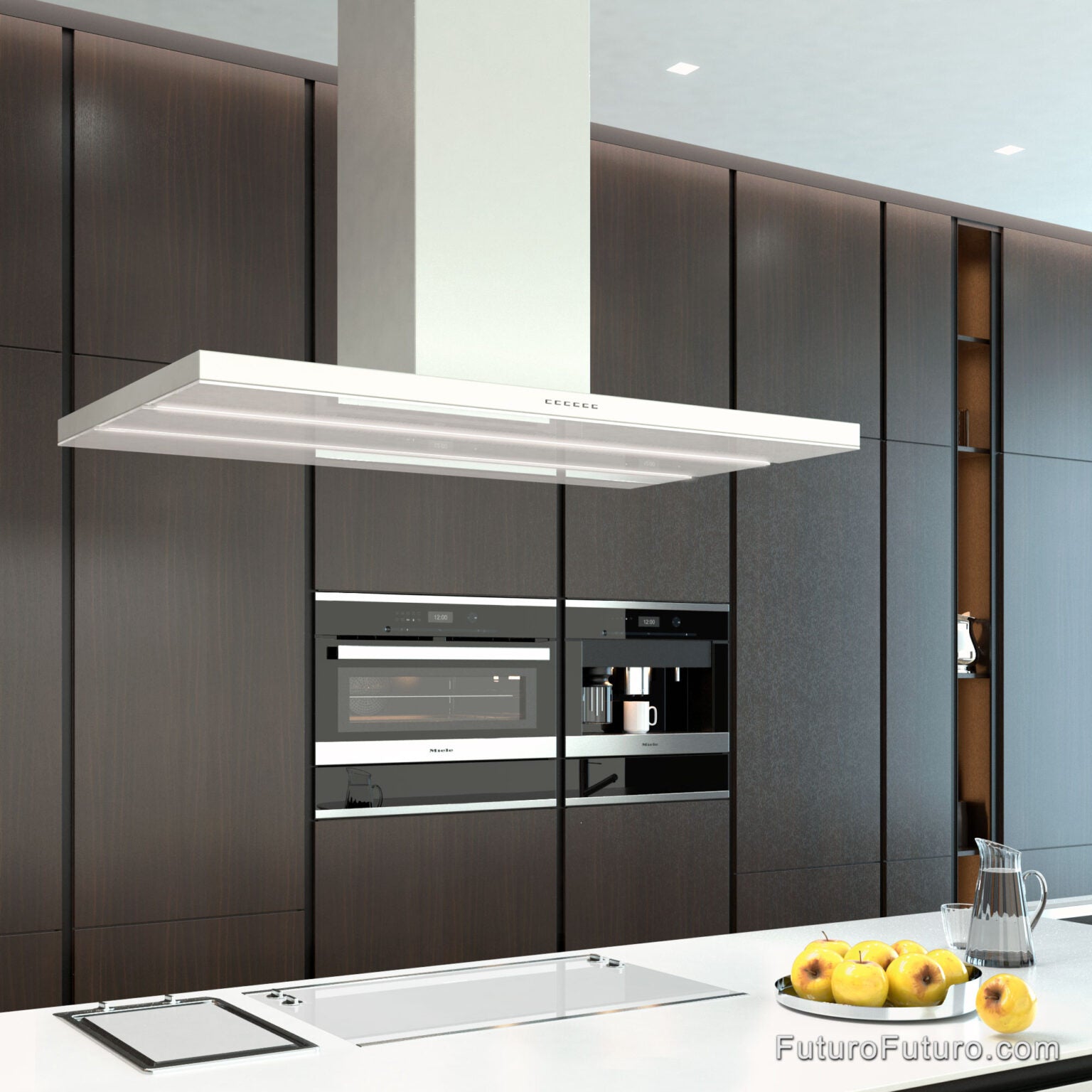 Futuro Viale 48 in. 940 CFM White Island Mount Range Hood | IS48VIALE-WHT