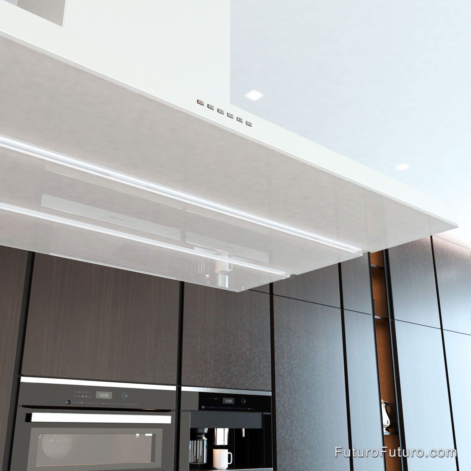 Futuro Viale 48 in. 940 CFM White Island Mount Range Hood | IS48VIALE-WHT