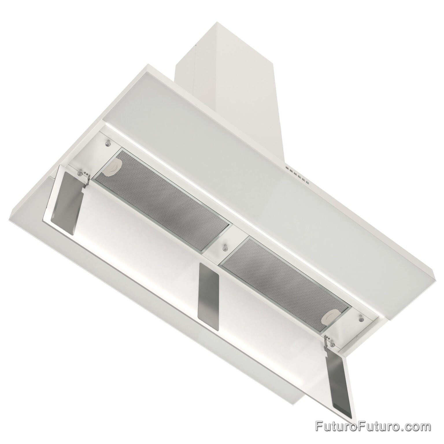 Futuro Viale 48 in. 940 CFM White Island Mount Range Hood | IS48VIALE-WHT