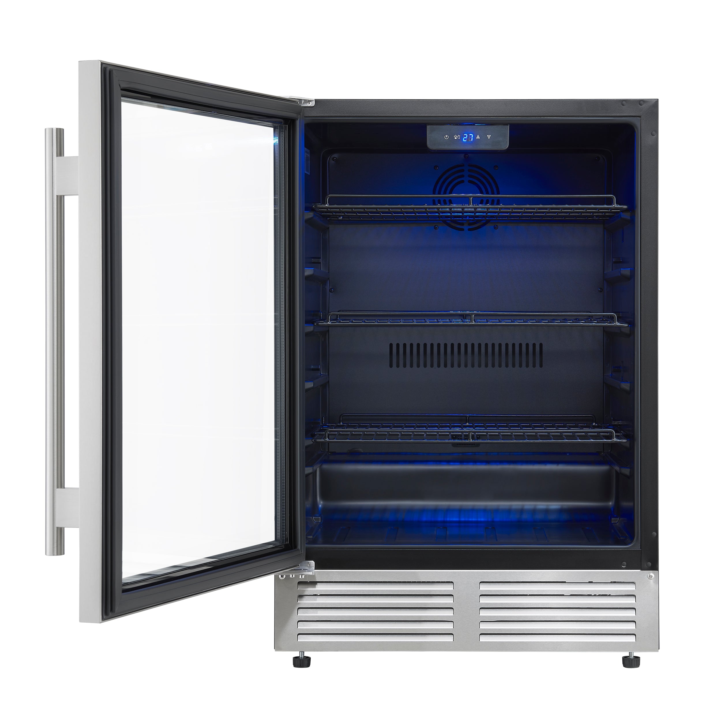 Forno Frescolino 24 in. Stainless Steel 188 Can Single Zone Beverage Cooler with Triple Glass Door | FWCDR6665-24S