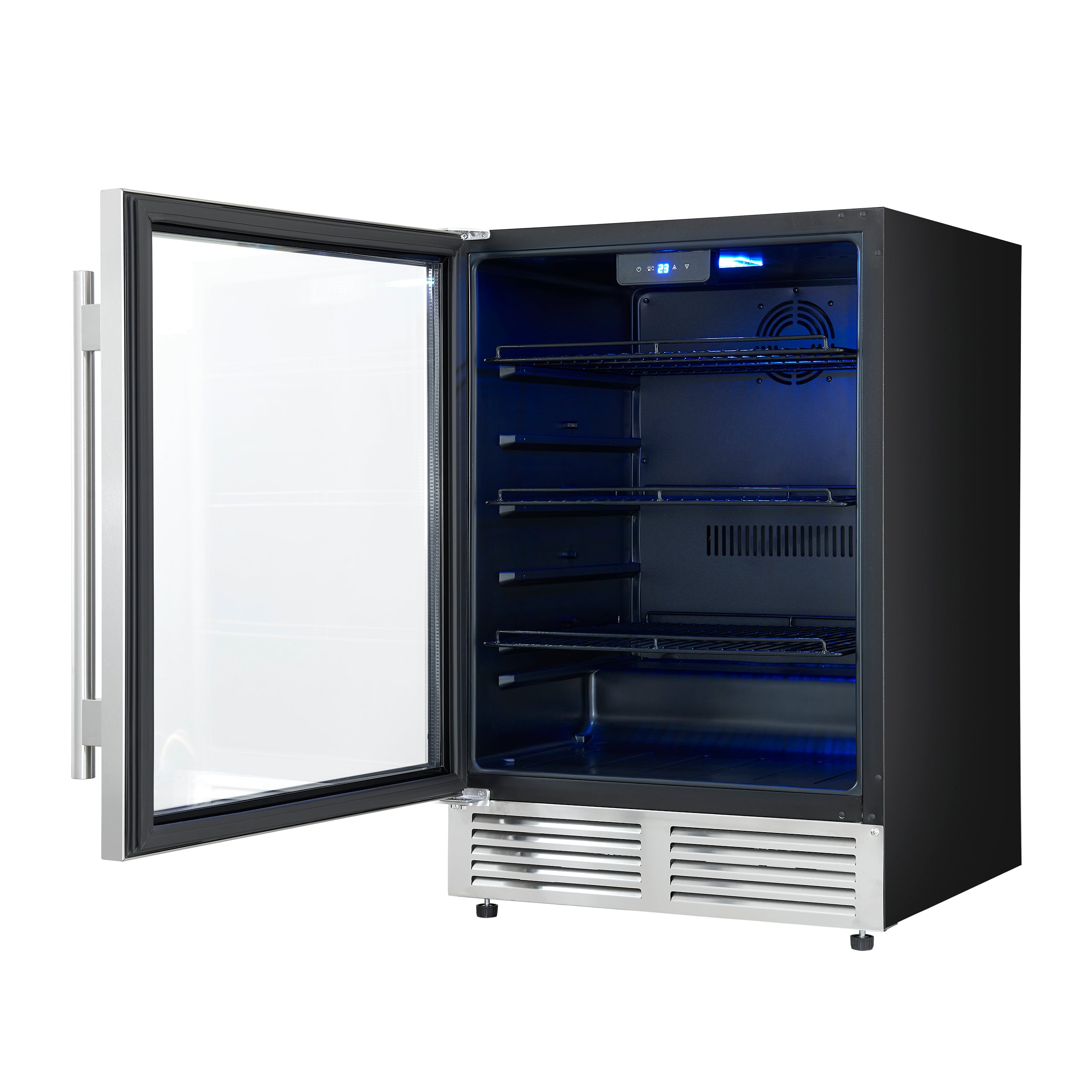 Forno Frescolino 24 in. Stainless Steel 188 Can Single Zone Beverage Cooler with Triple Glass Door | FWCDR6665-24S