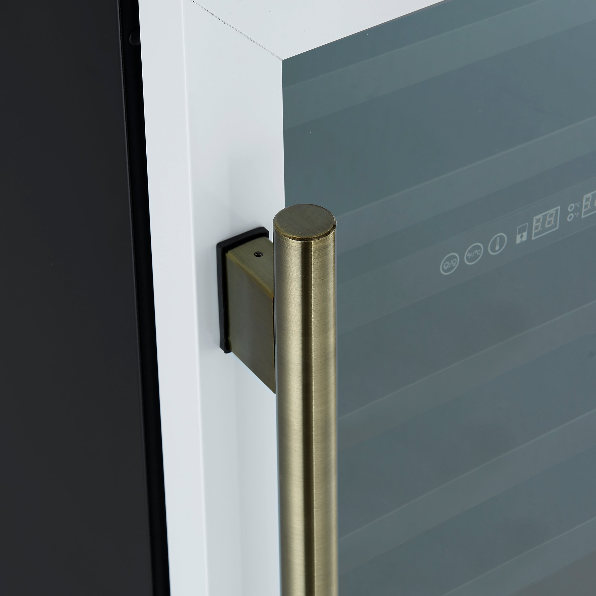 Forno Bacchino 24 in. White 51 Bottle Dual Zone Wine Cooler with LED Lighting, Triple Glass Door and Antique Brass Handle | FWCDR6634-24WHT